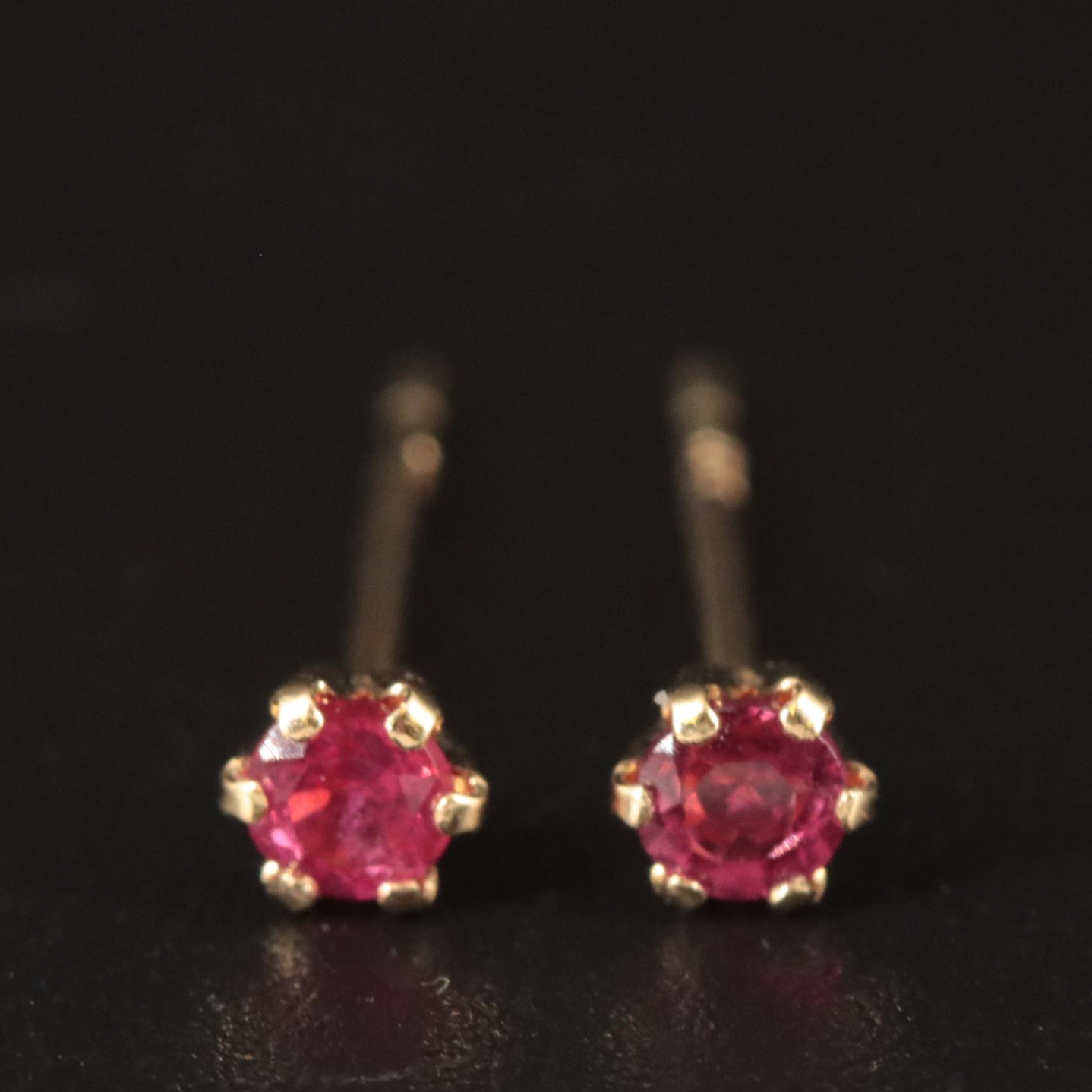 18K 0.14 CTW Red Spinel Stud Earrings