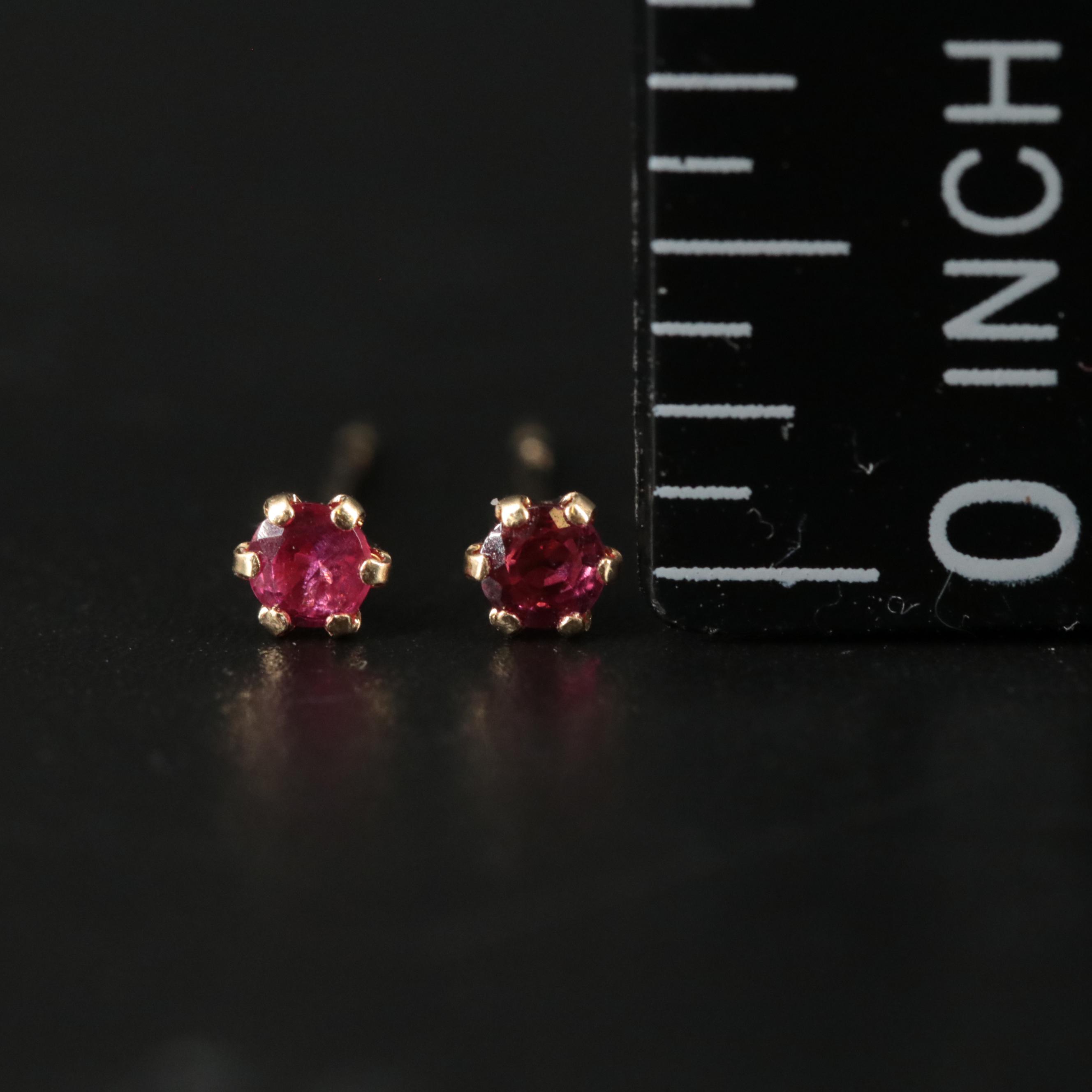 18K 0.14 CTW Red Spinel Stud Earrings