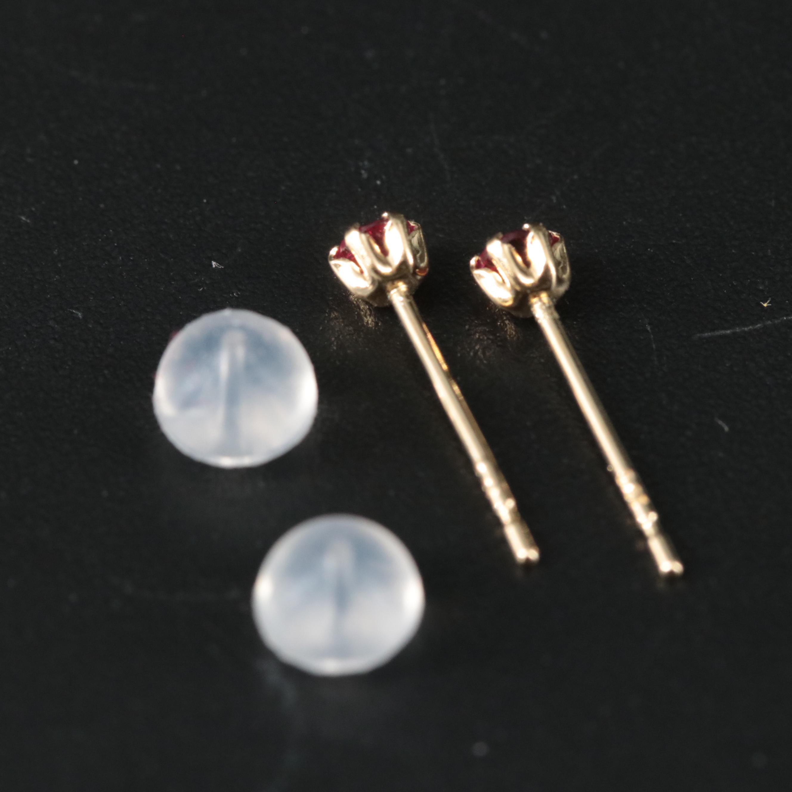 18K 0.14 CTW Red Spinel Stud Earrings