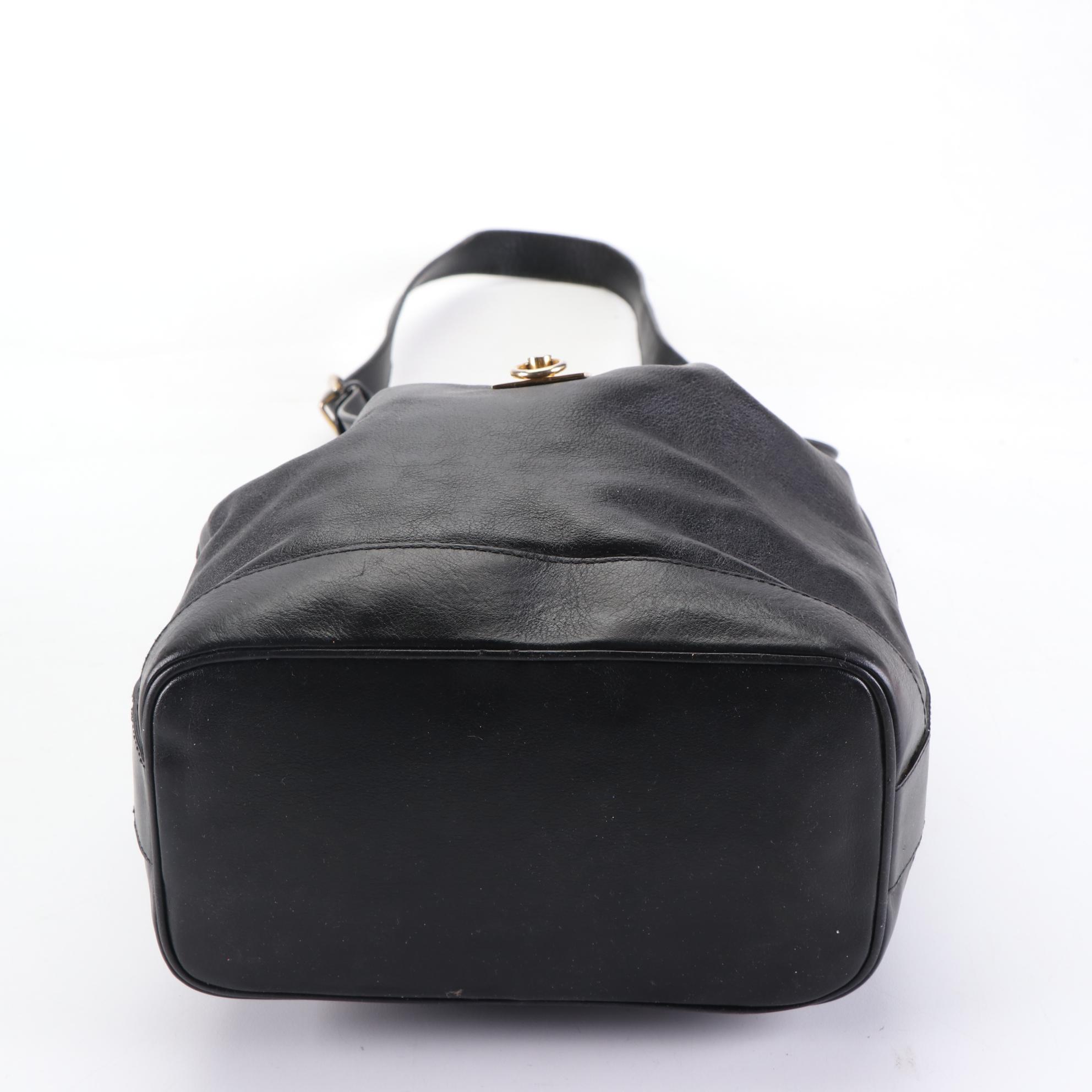 Celine Bucket Bag in Black Leather