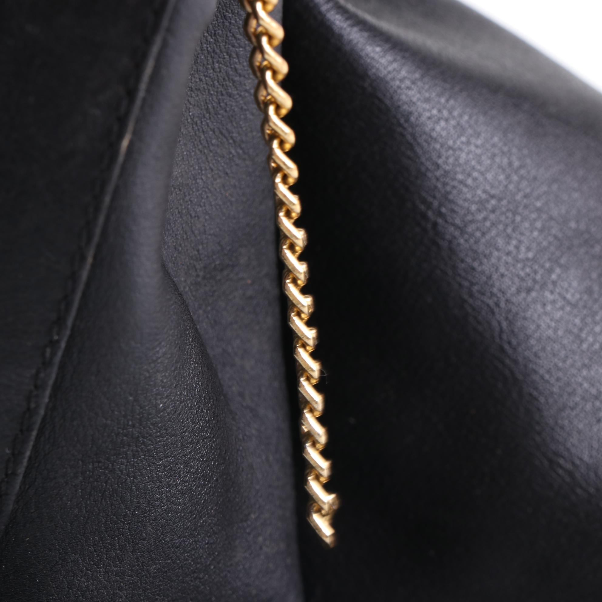Celine Bucket Bag in Black Leather