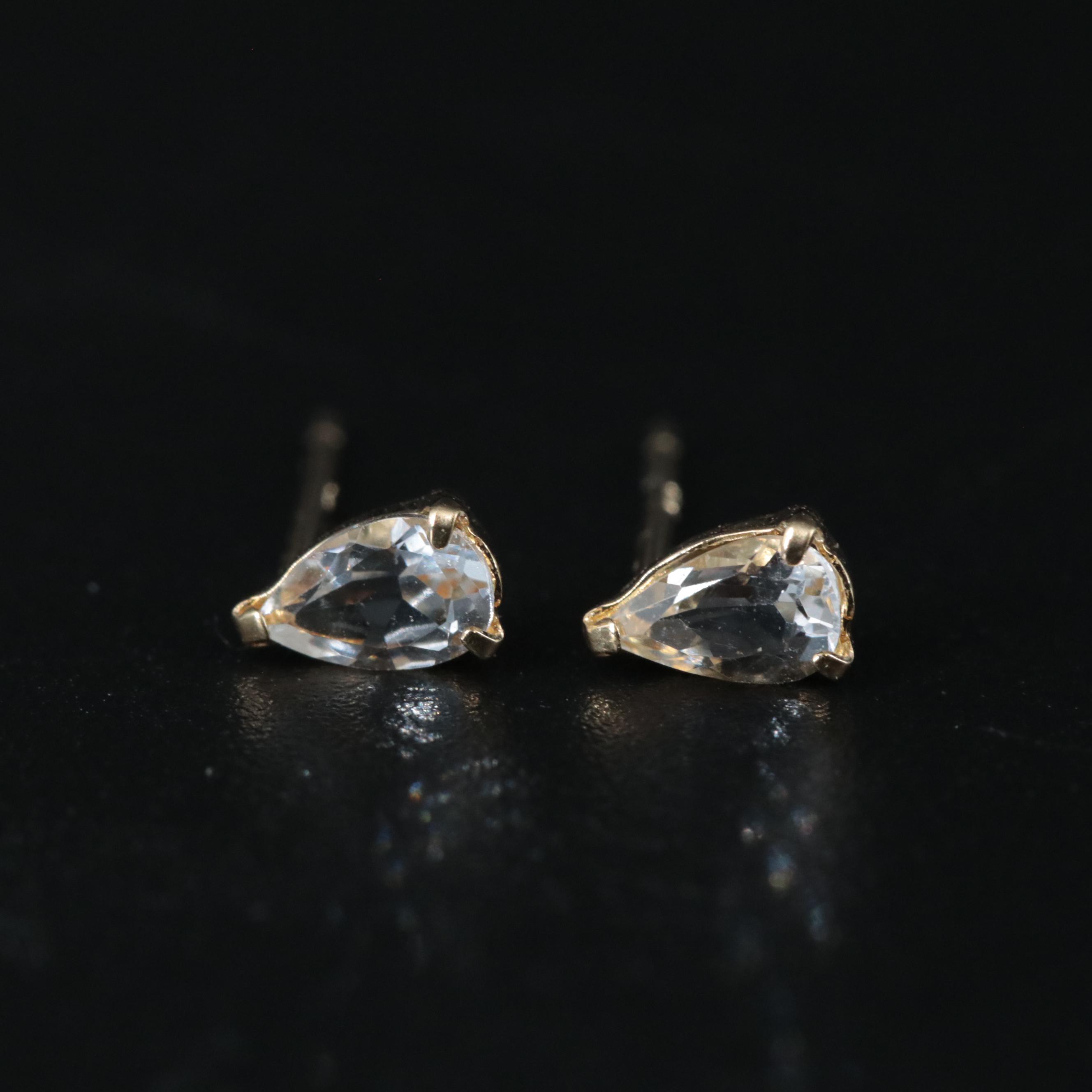 18K 0.30 CTW Goshenite Stud Earrings