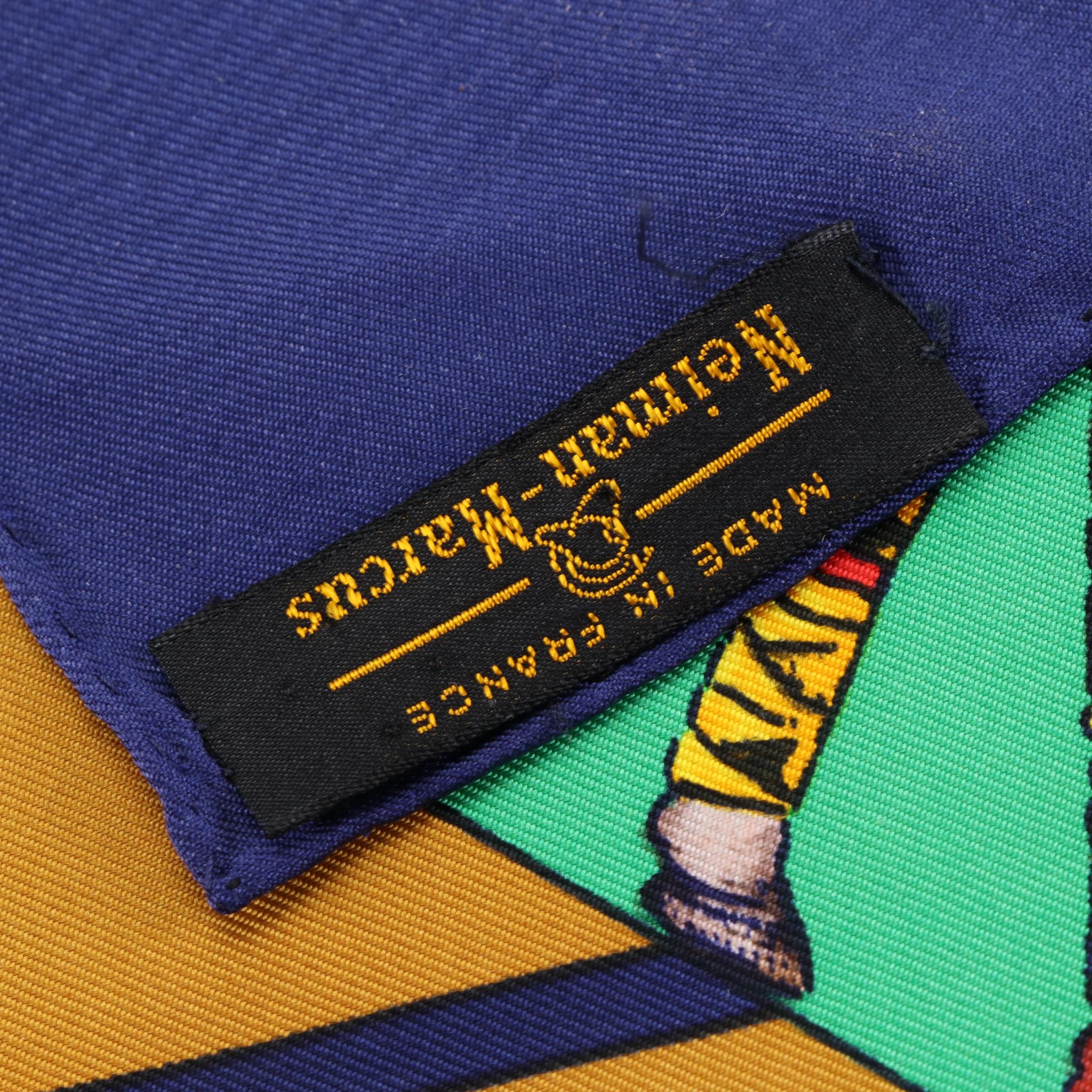 Hermès "Le Monde du Polo" Scarf 90 in Silk Twill