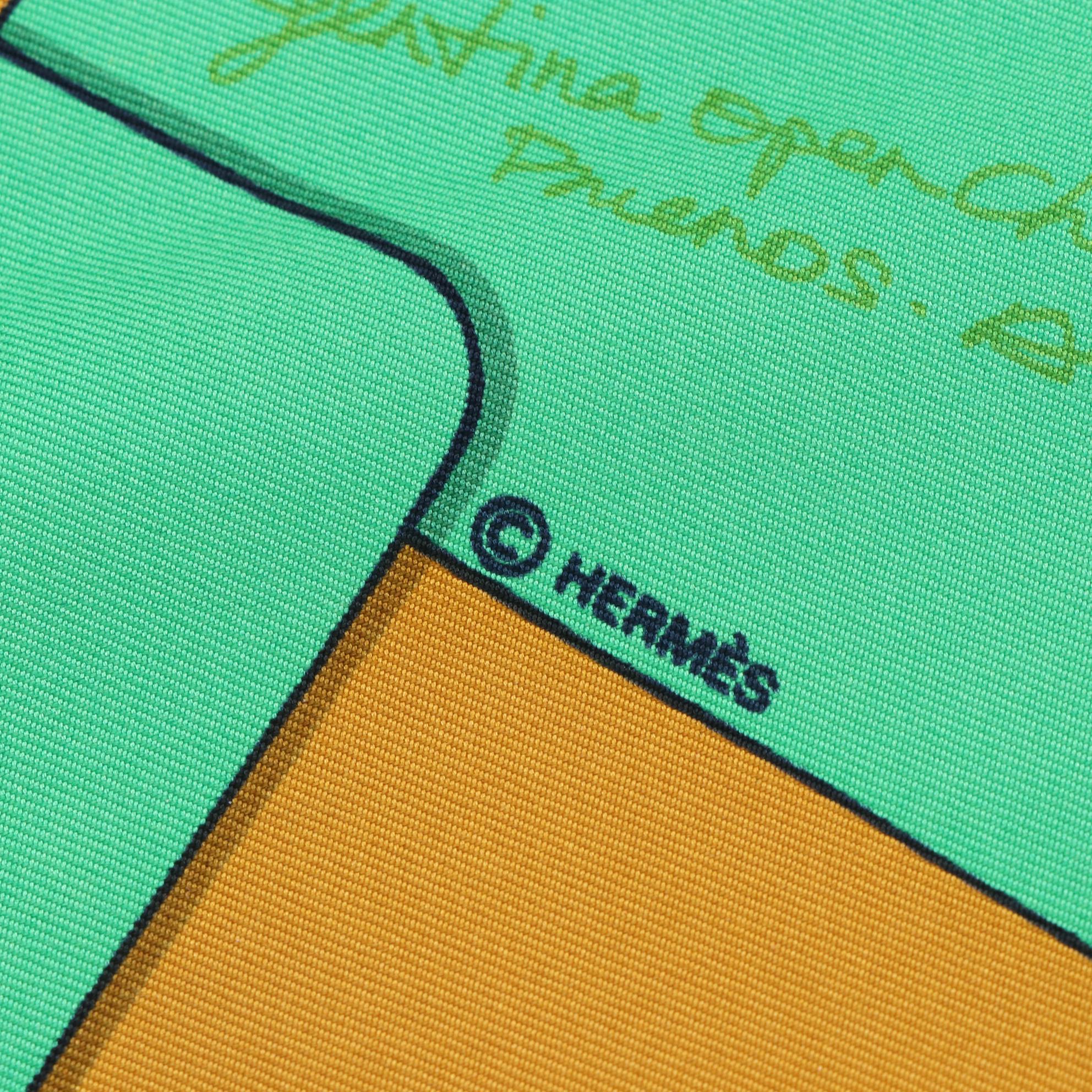 Hermès "Le Monde du Polo" Scarf 90 in Silk Twill