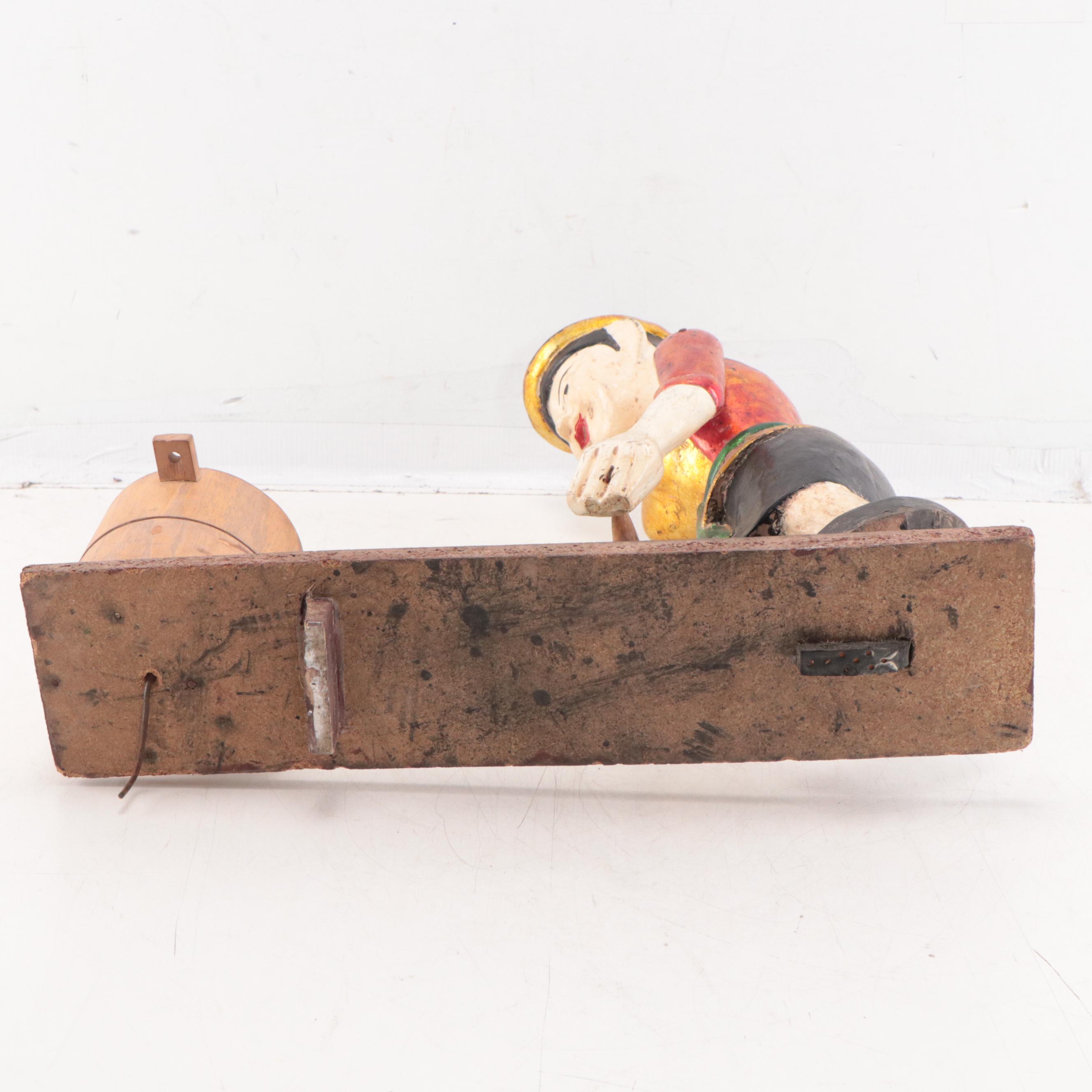 Vietnamese Hand-Painted Carved Wood Water Puppet, Late 20th Century