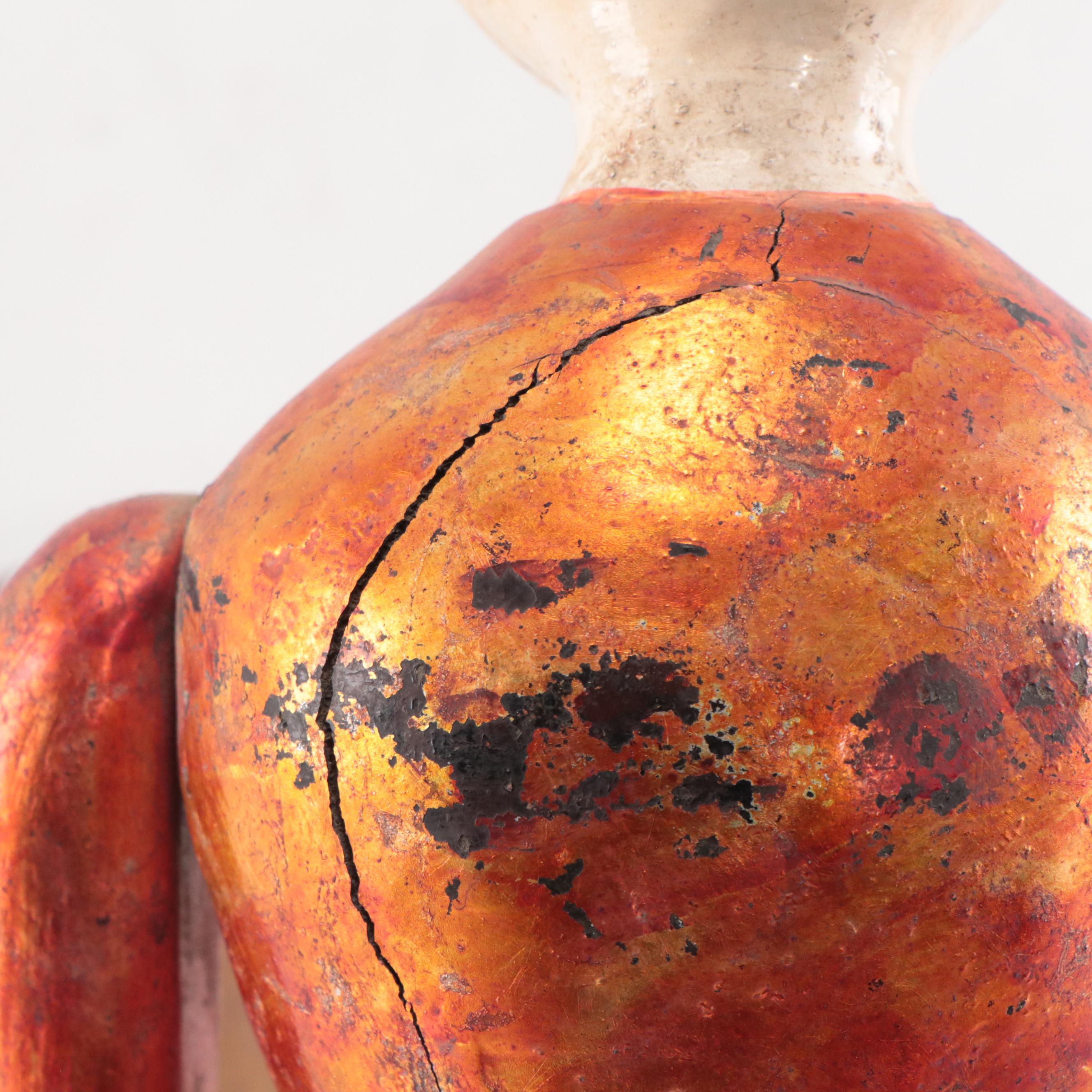 Vietnamese Hand-Painted Carved Wood Water Puppet, Late 20th Century