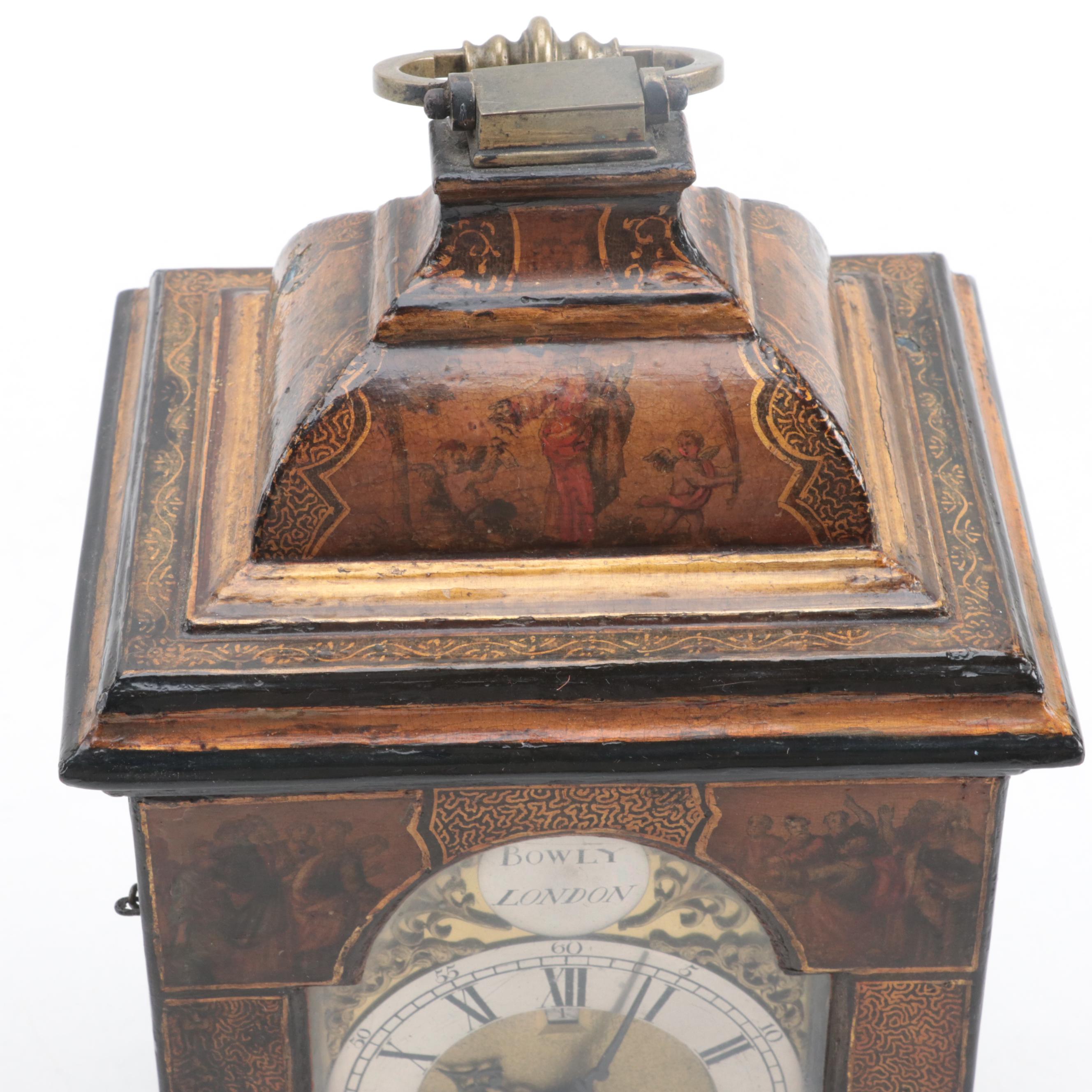 George III Devereux Bowly Chinoiserie Bracket Clock, Mid to Late 18th Century
