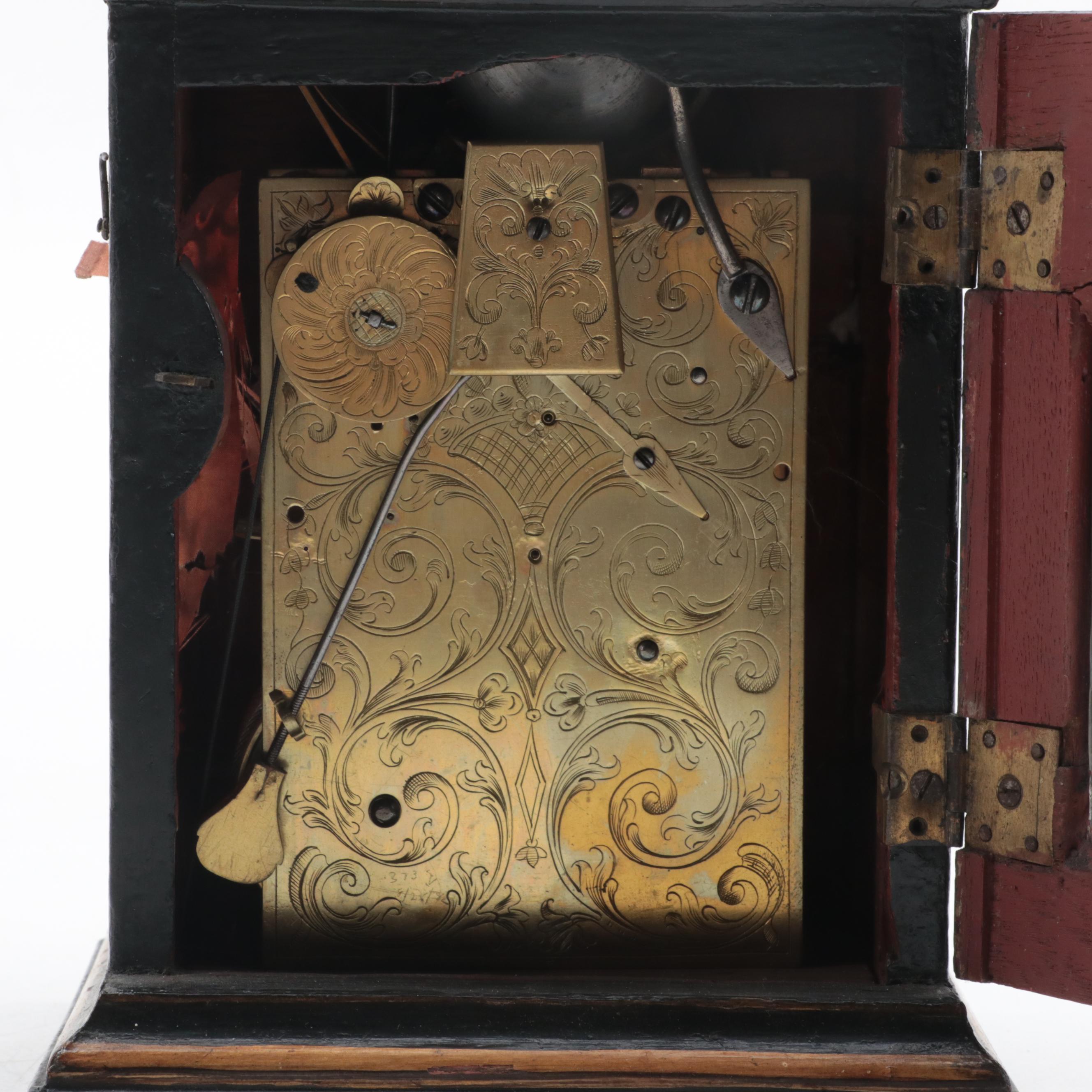 George III Devereux Bowly Chinoiserie Bracket Clock, Mid to Late 18th Century
