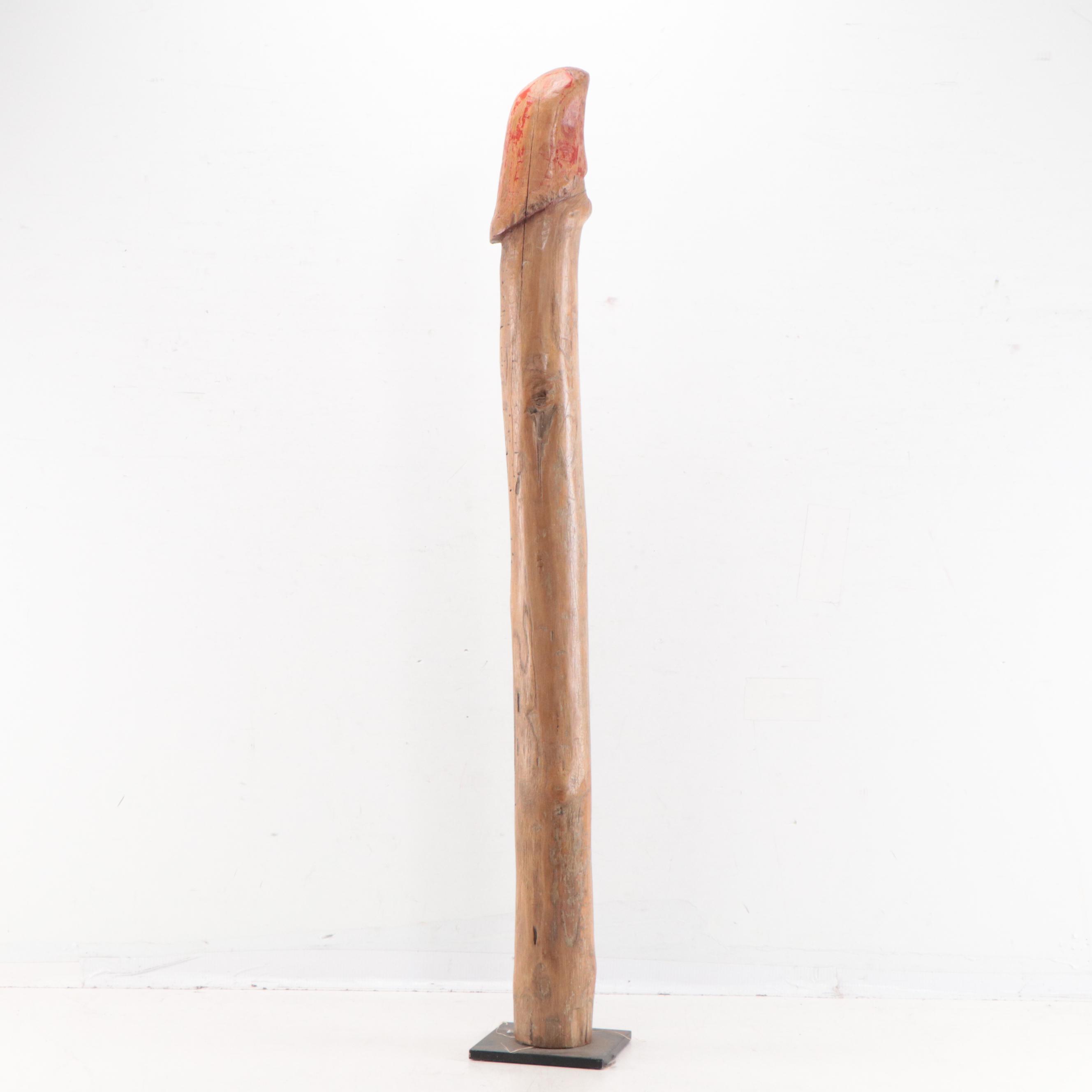 Thai Hand-Painted Carved Wood Palad Khik