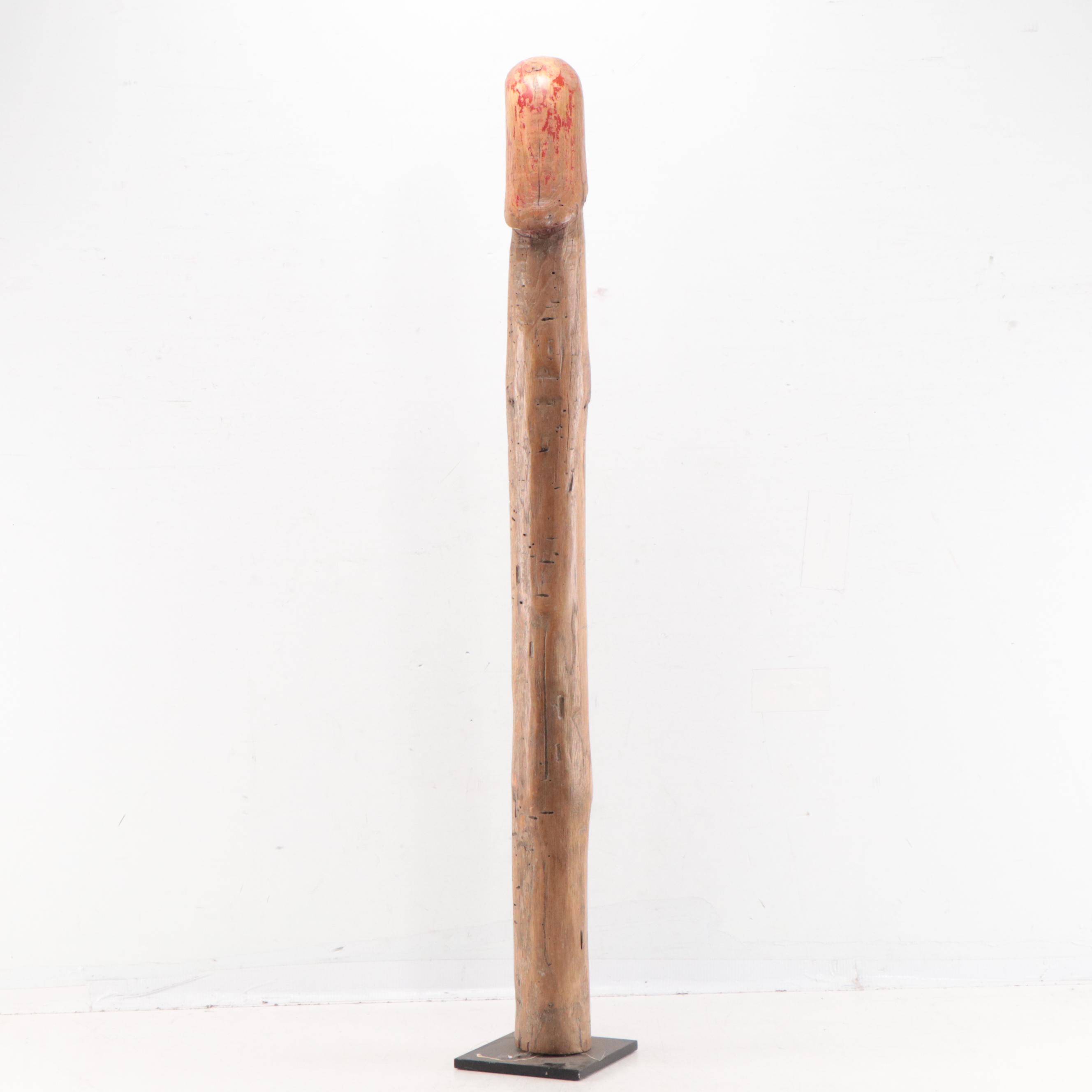 Thai Hand-Painted Carved Wood Palad Khik