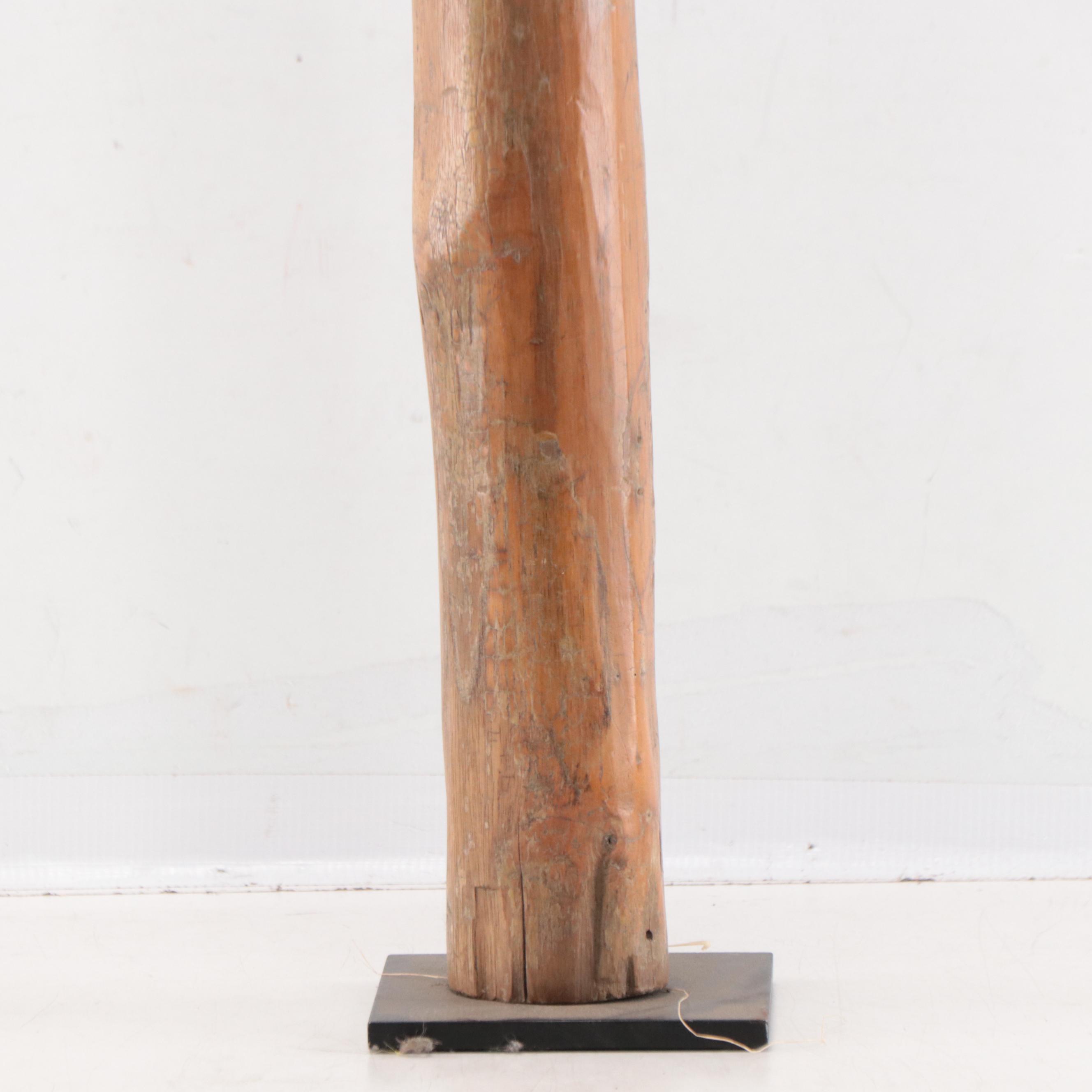 Thai Hand-Painted Carved Wood Palad Khik