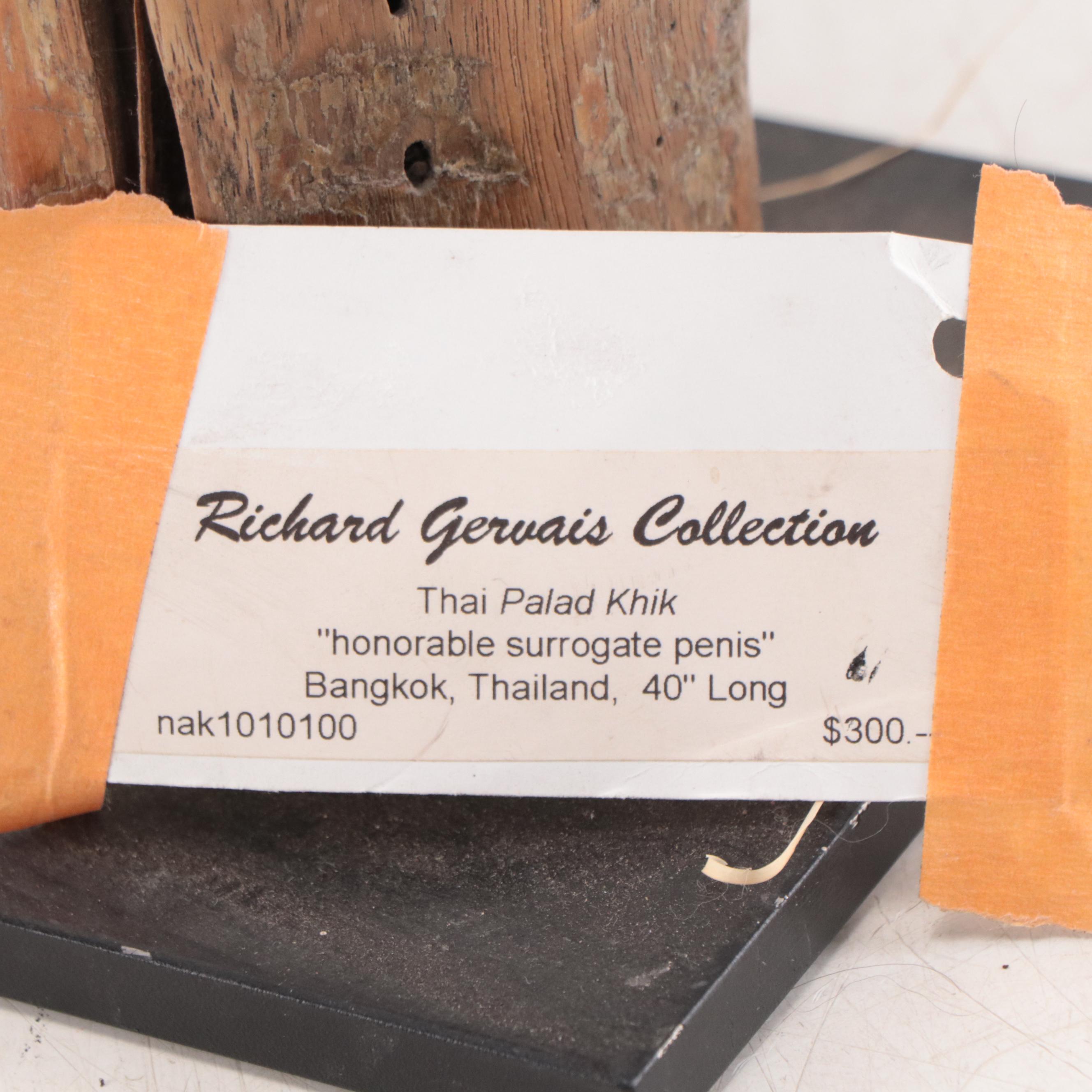 Thai Hand-Painted Carved Wood Palad Khik