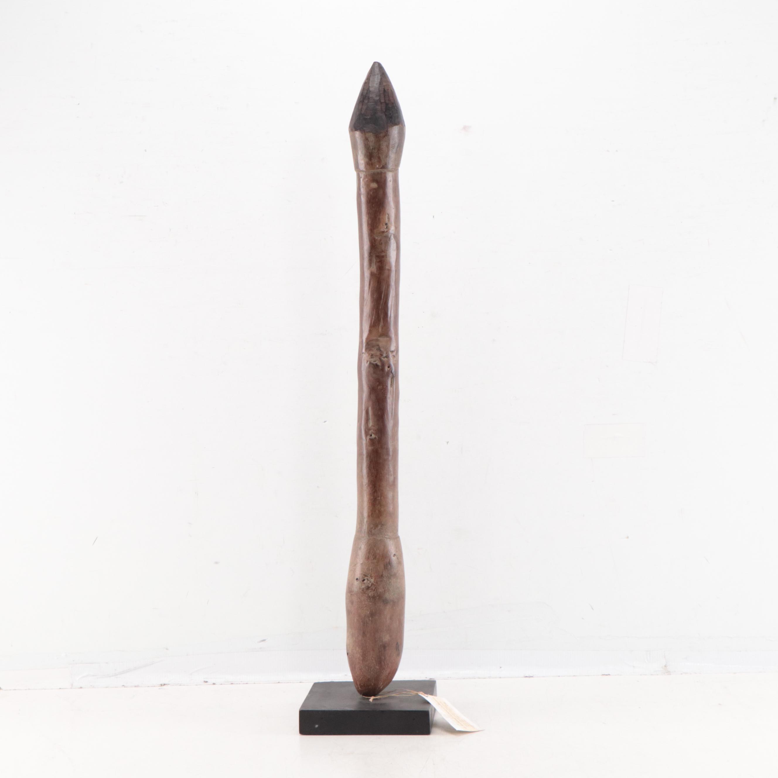 Moba Carved Wood Phallic-Shaped Medicine Pestle, 20th Century