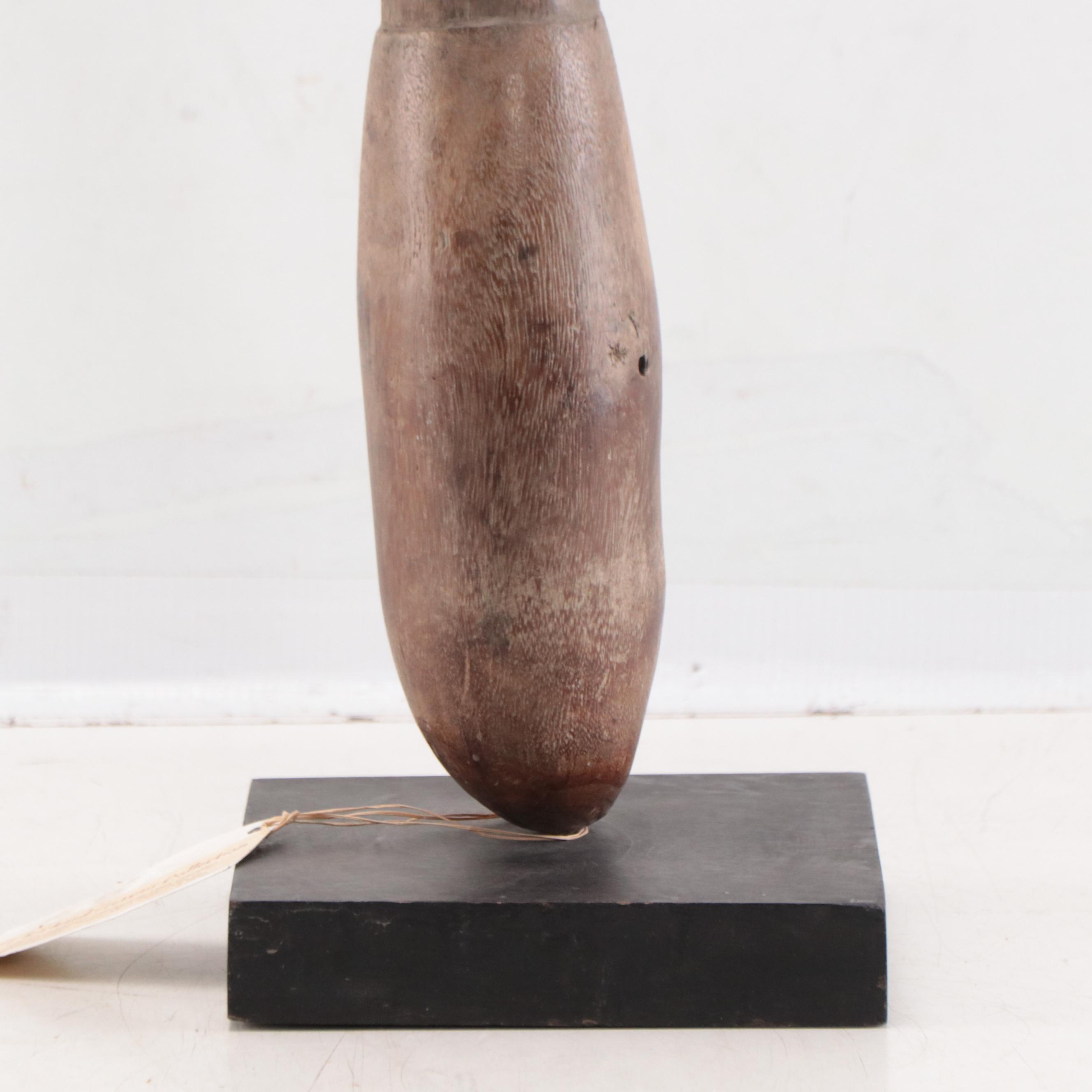 Moba Carved Wood Phallic-Shaped Medicine Pestle, 20th Century