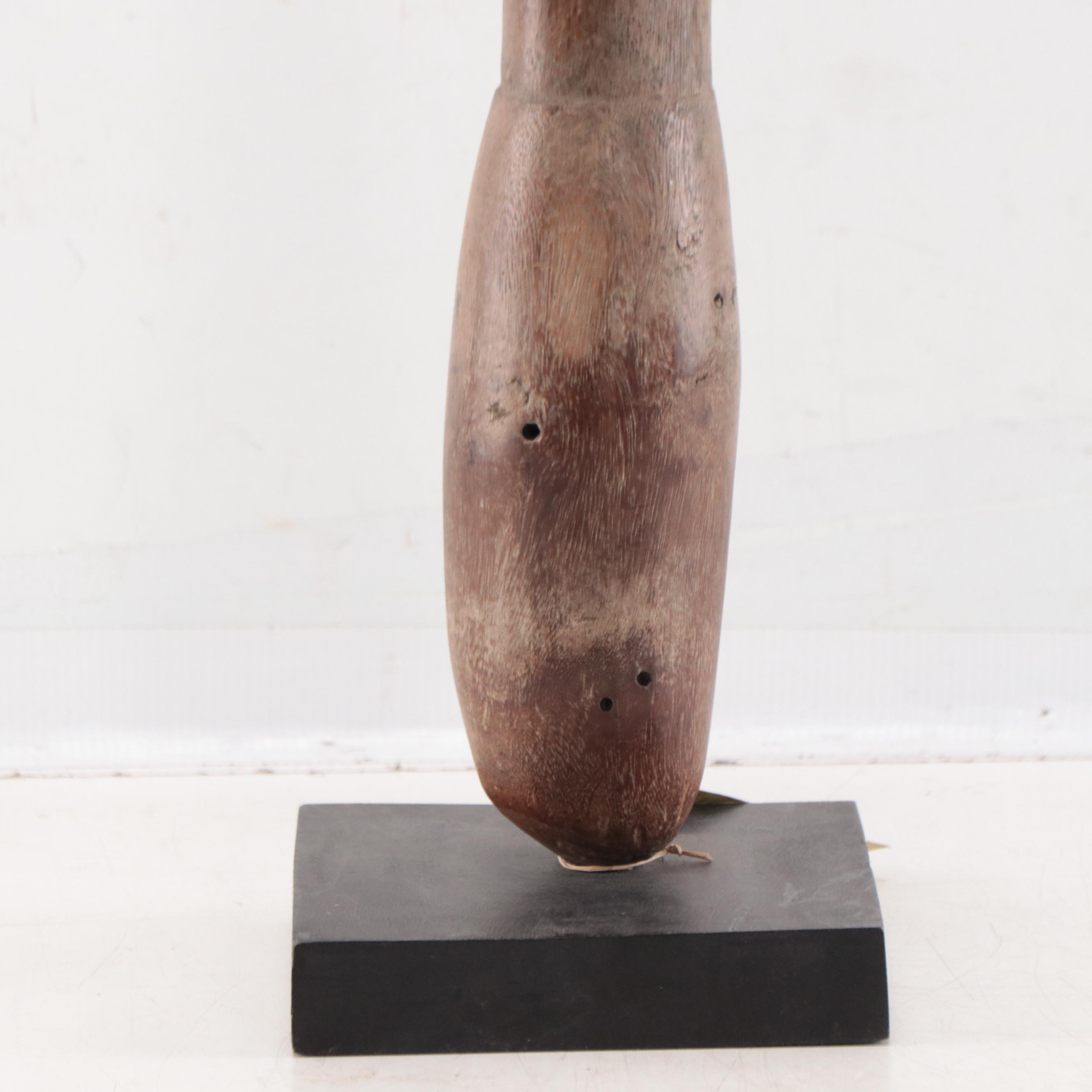 Moba Carved Wood Phallic-Shaped Medicine Pestle, 20th Century