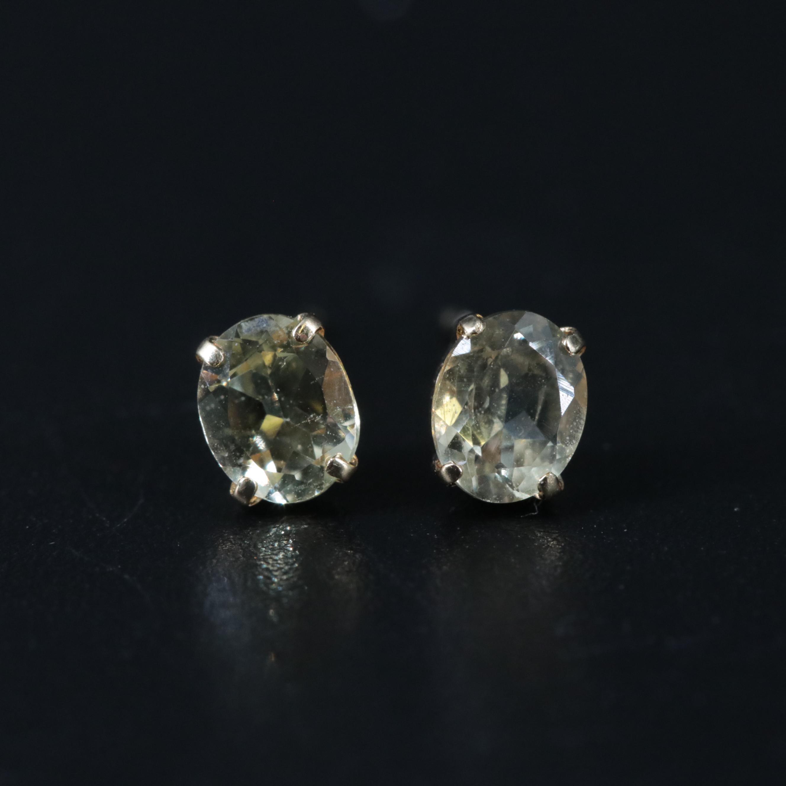 18K 0.80 CTW Chrysoberyl Stud Earrings