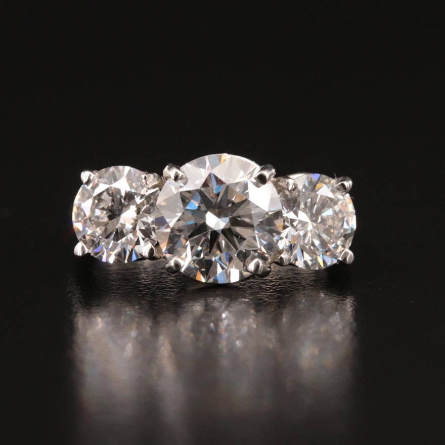 Platinum 4.35 CTW Lab Grown Diamond Ring with IGI Report