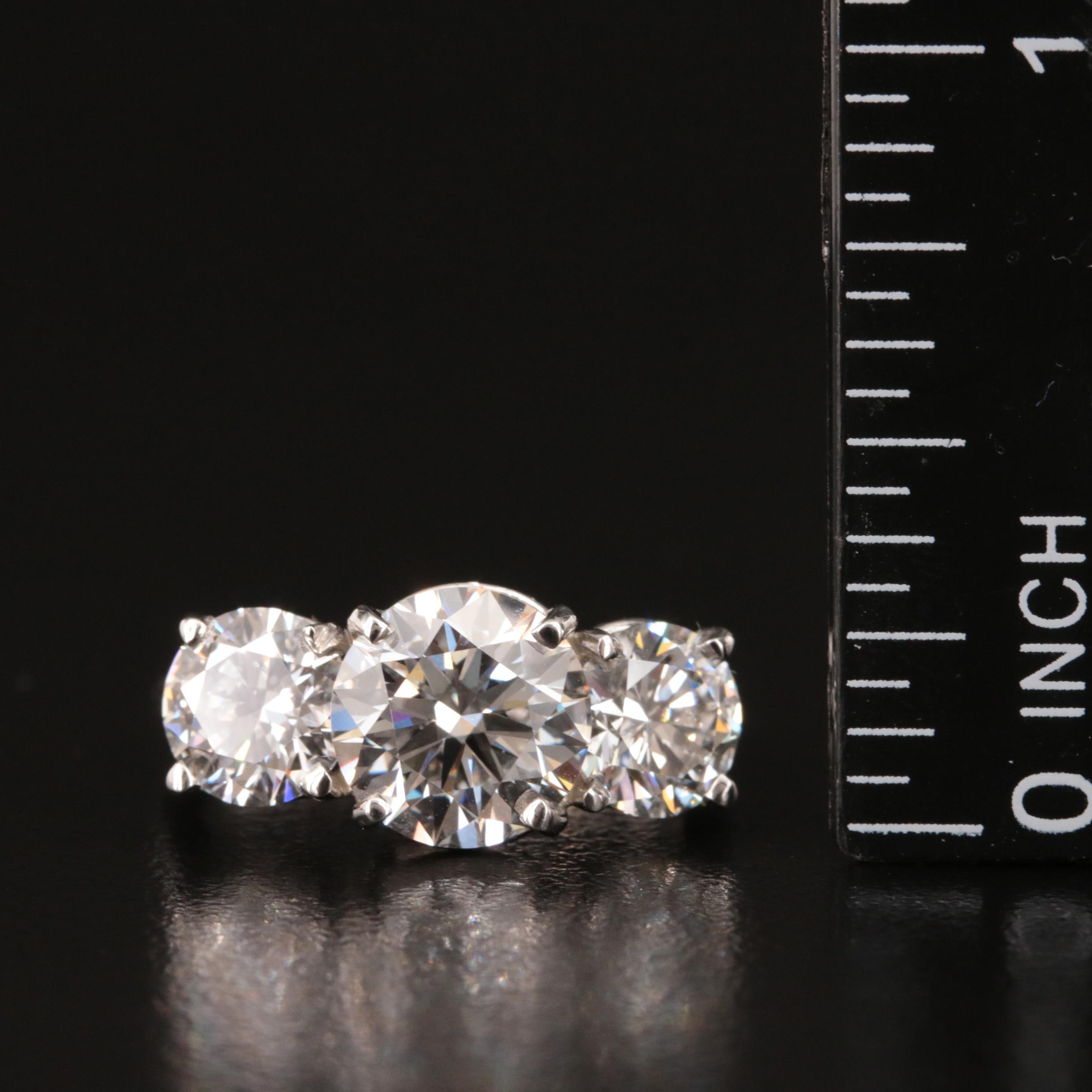 Platinum 4.35 CTW Lab Grown Diamond Ring with IGI Report