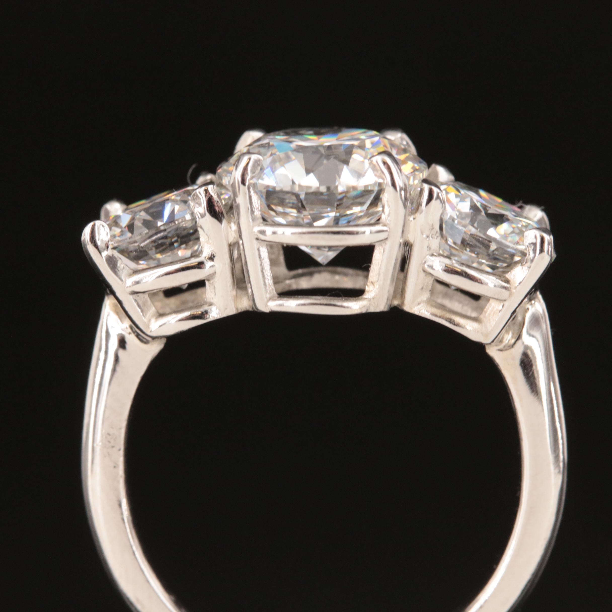 Platinum 4.35 CTW Lab Grown Diamond Ring with IGI Report