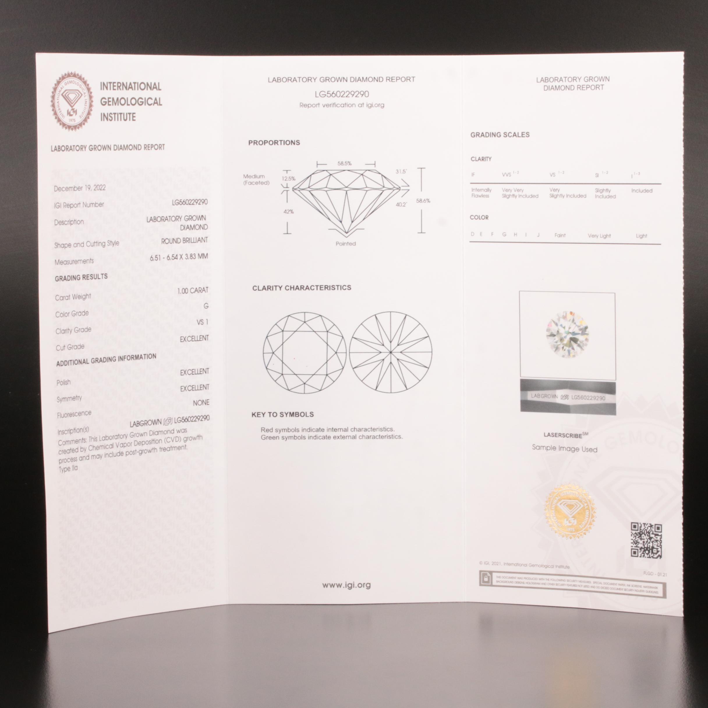 Platinum 4.35 CTW Lab Grown Diamond Ring with IGI Report