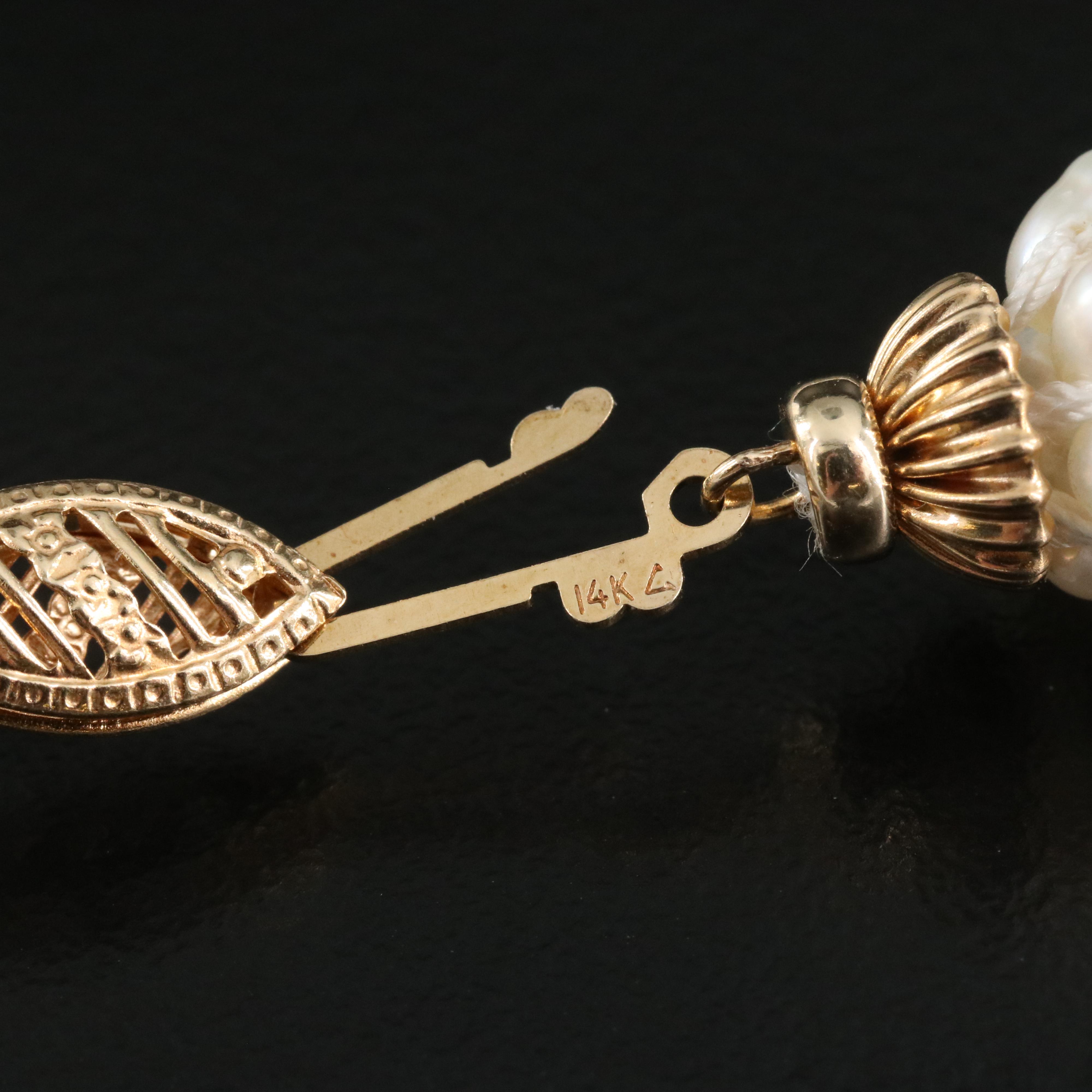 Pearl Necklace with 14K Clasp