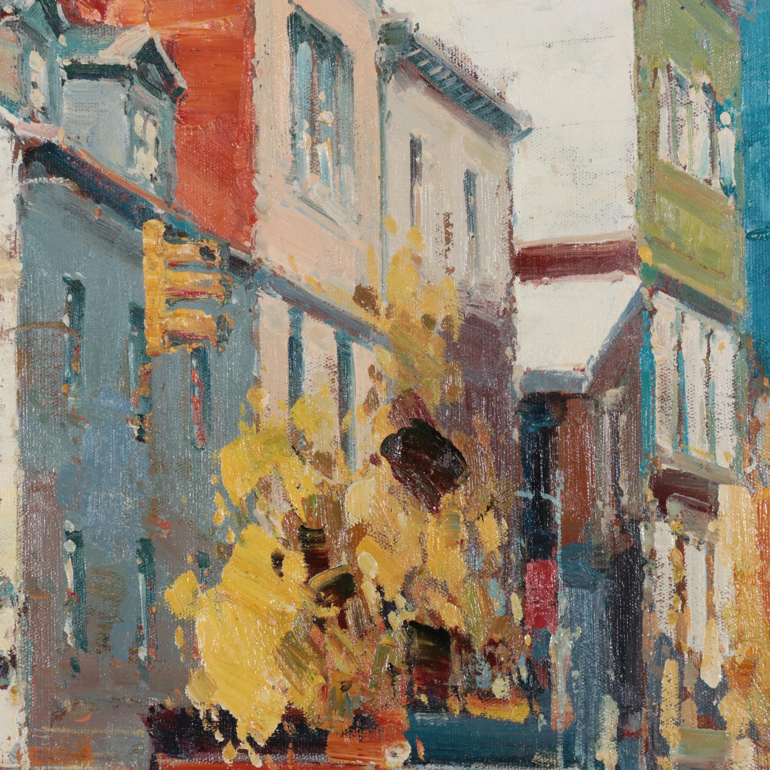 Oil Painting of City Scene, 21st Century