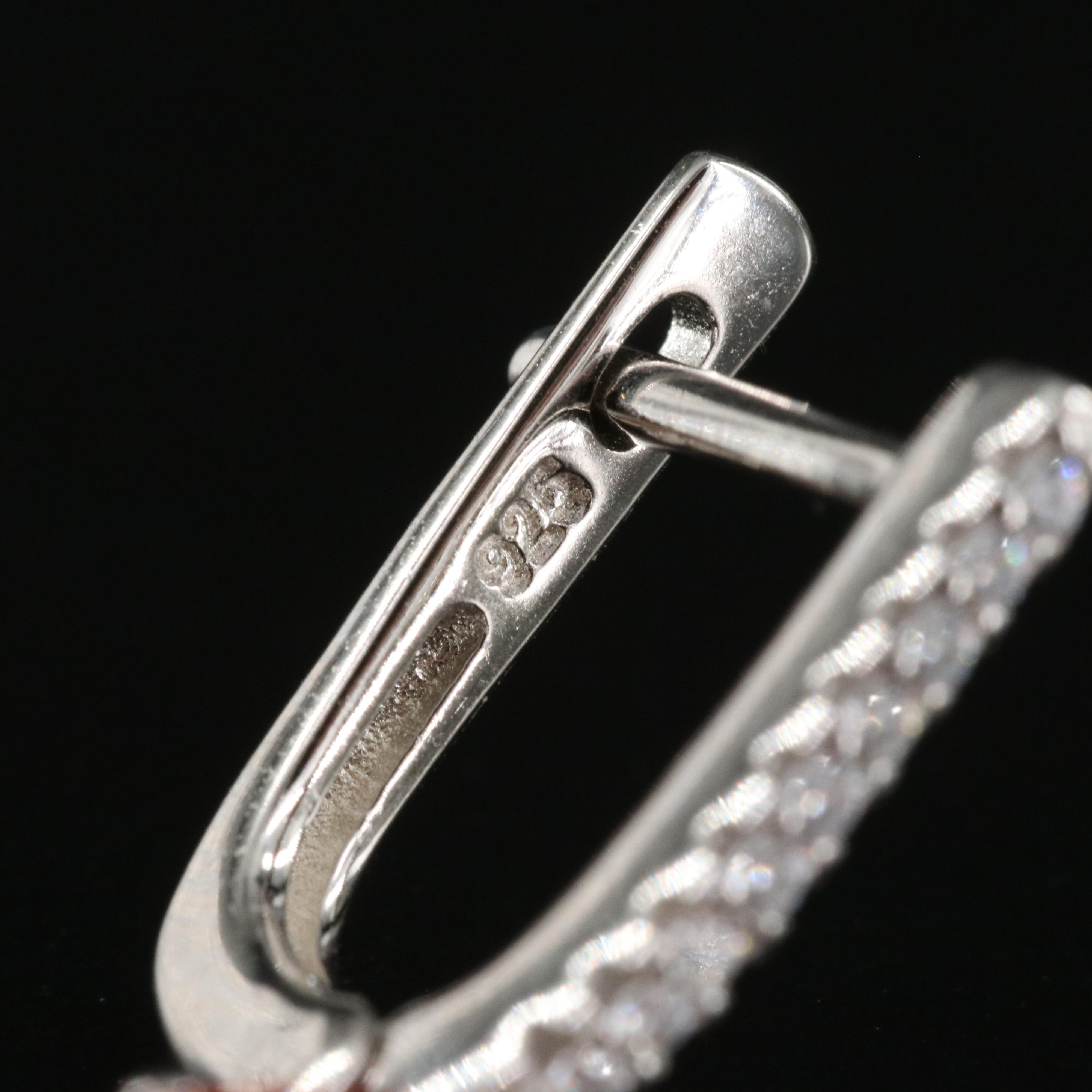 Sterling Fire Opal and Cubic Zirconia Earrings