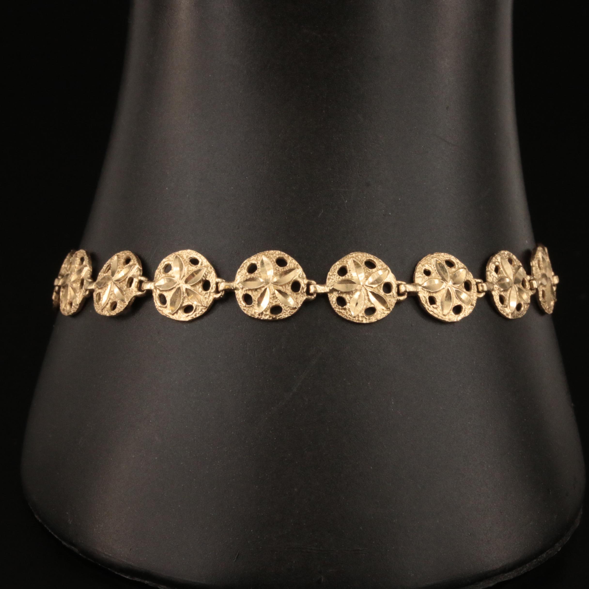 14K Sand Dollar Bracelet