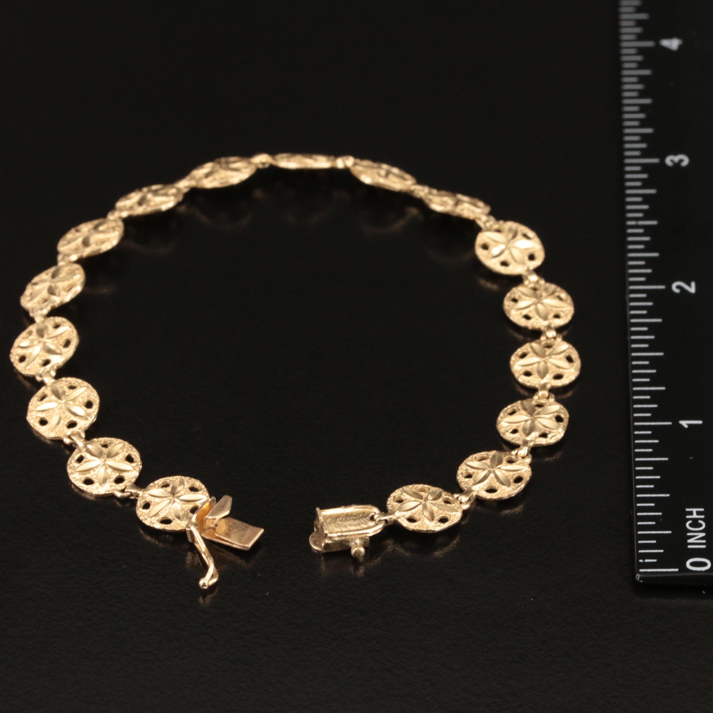 14K Sand Dollar Bracelet