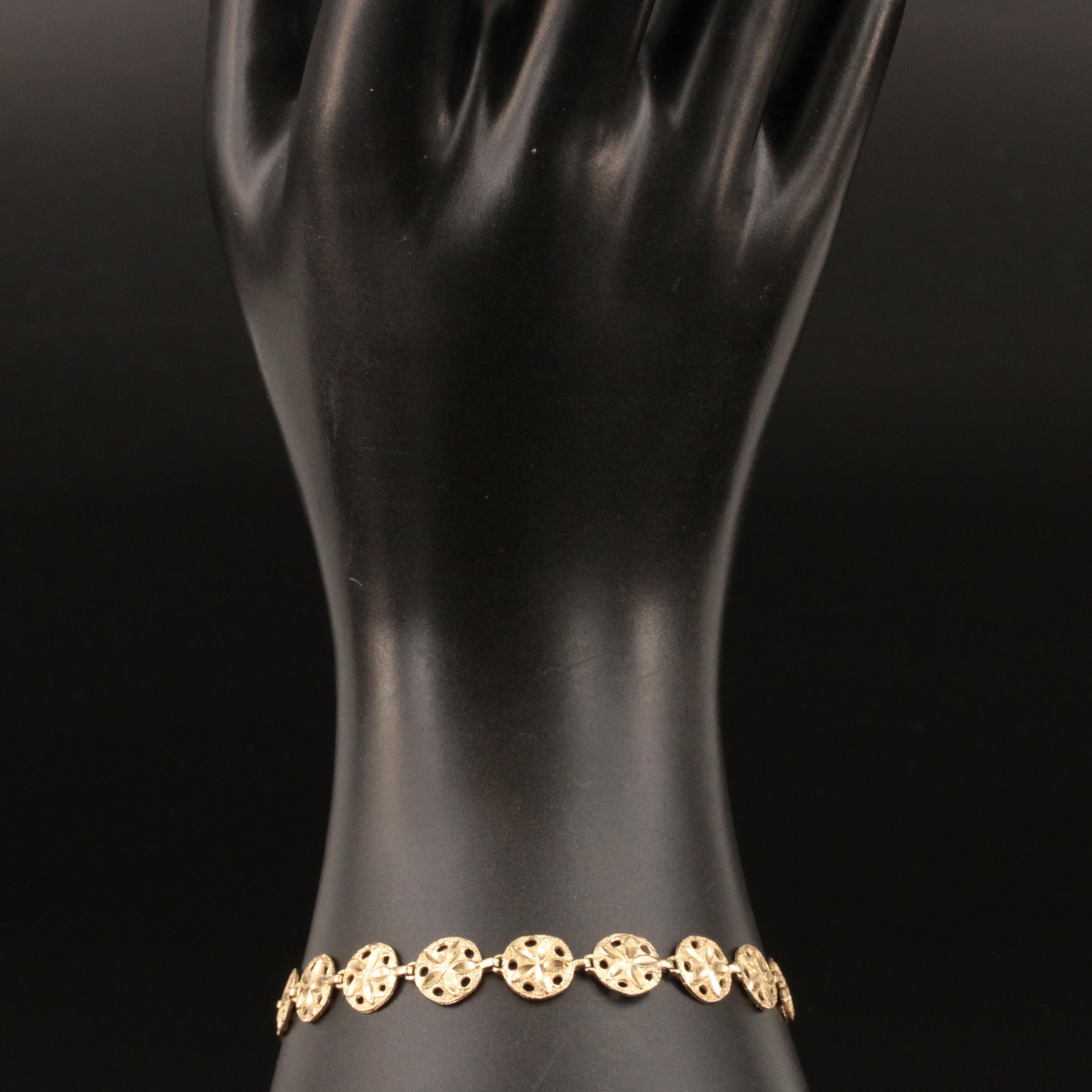14K Sand Dollar Bracelet