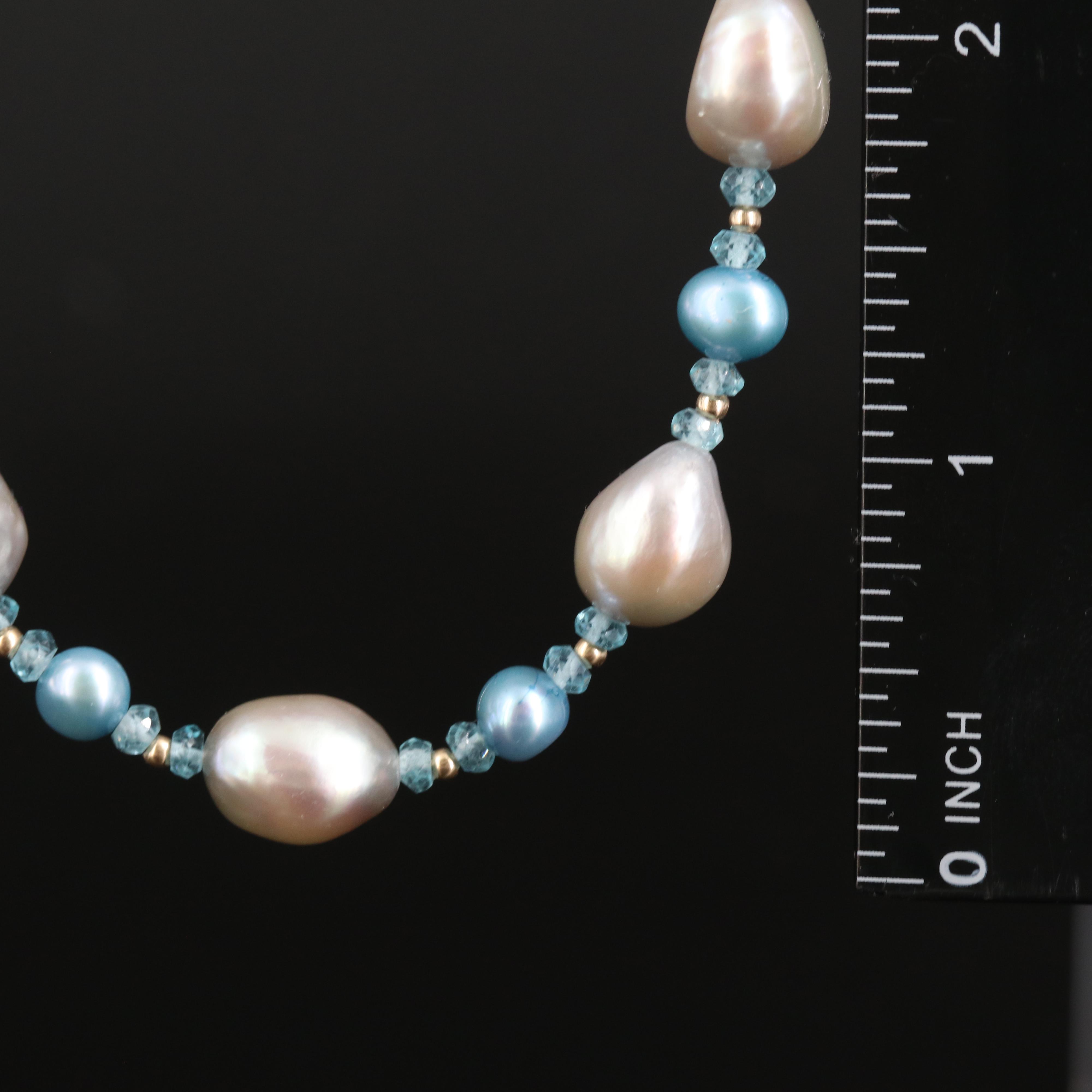 14K Pearl and Glass Necklace