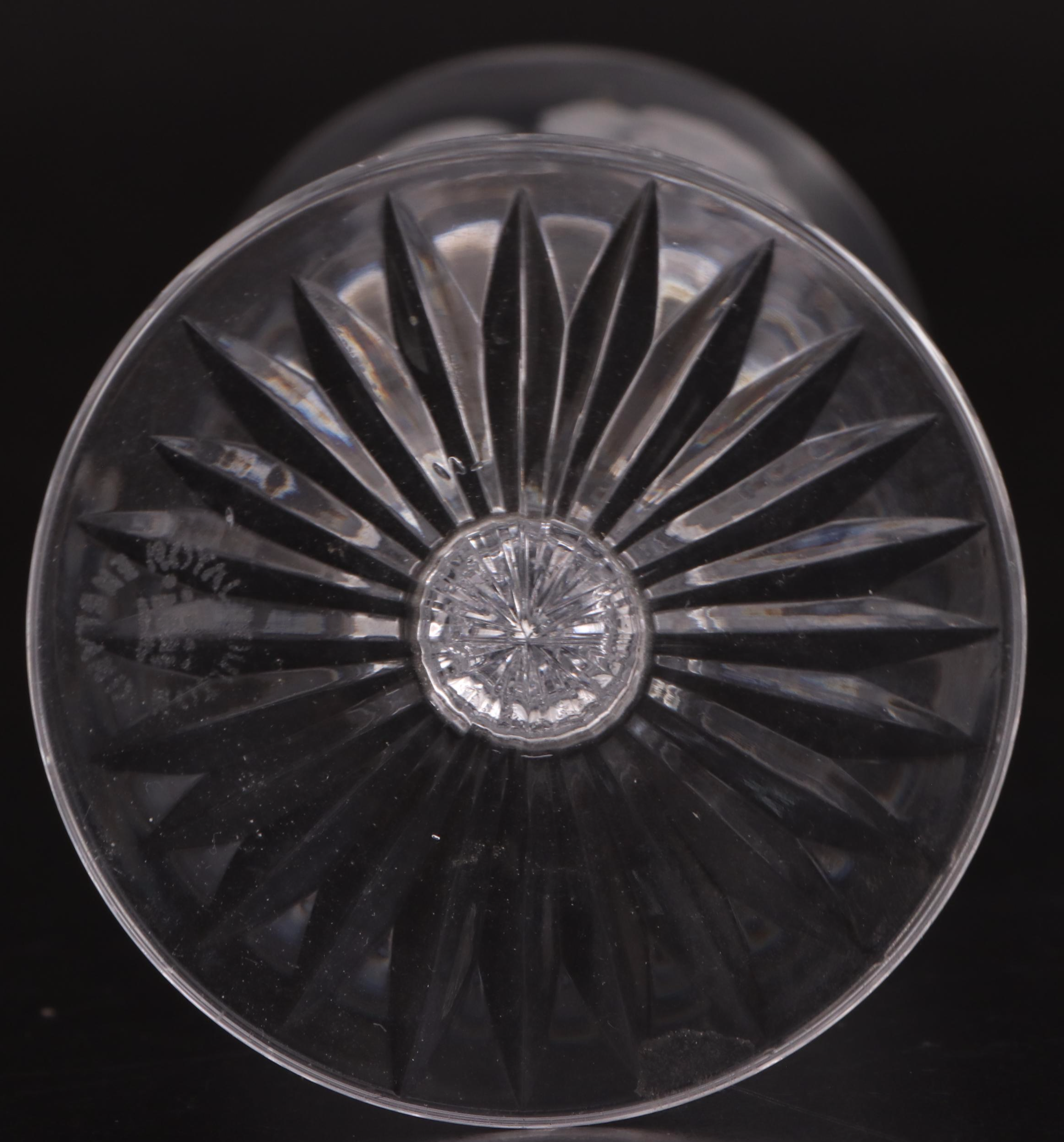 Royal Doulton and Other Etched and Engraved Stemware Glasses with Pitcher