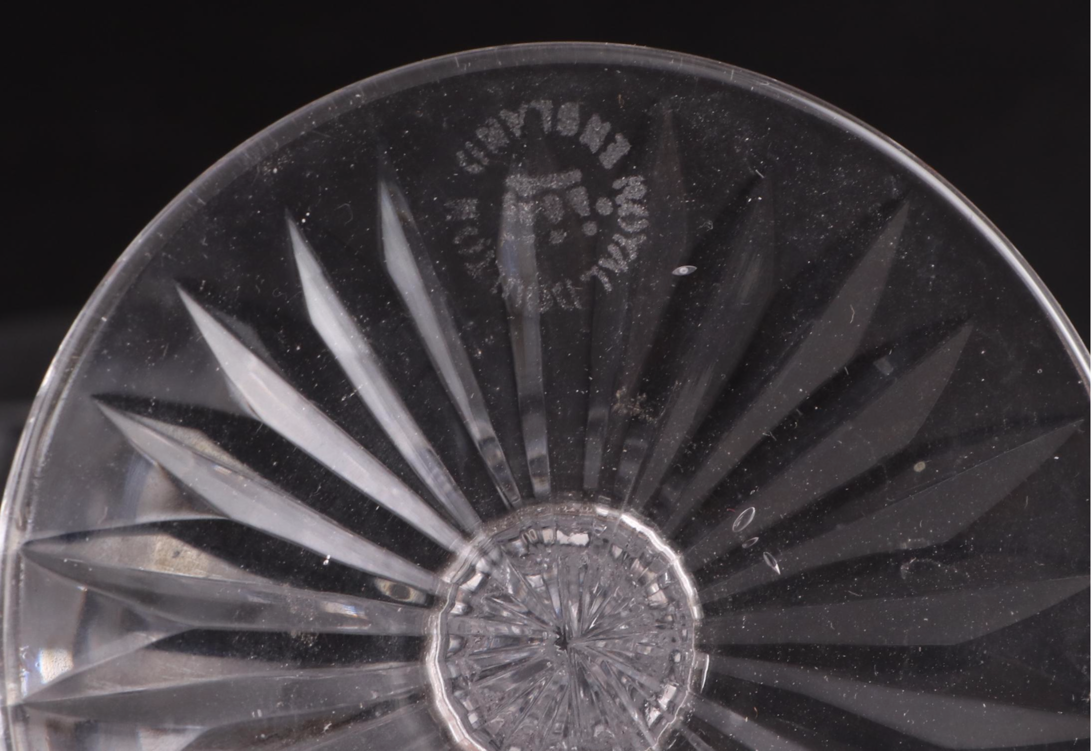 Royal Doulton and Other Etched and Engraved Stemware Glasses with Pitcher