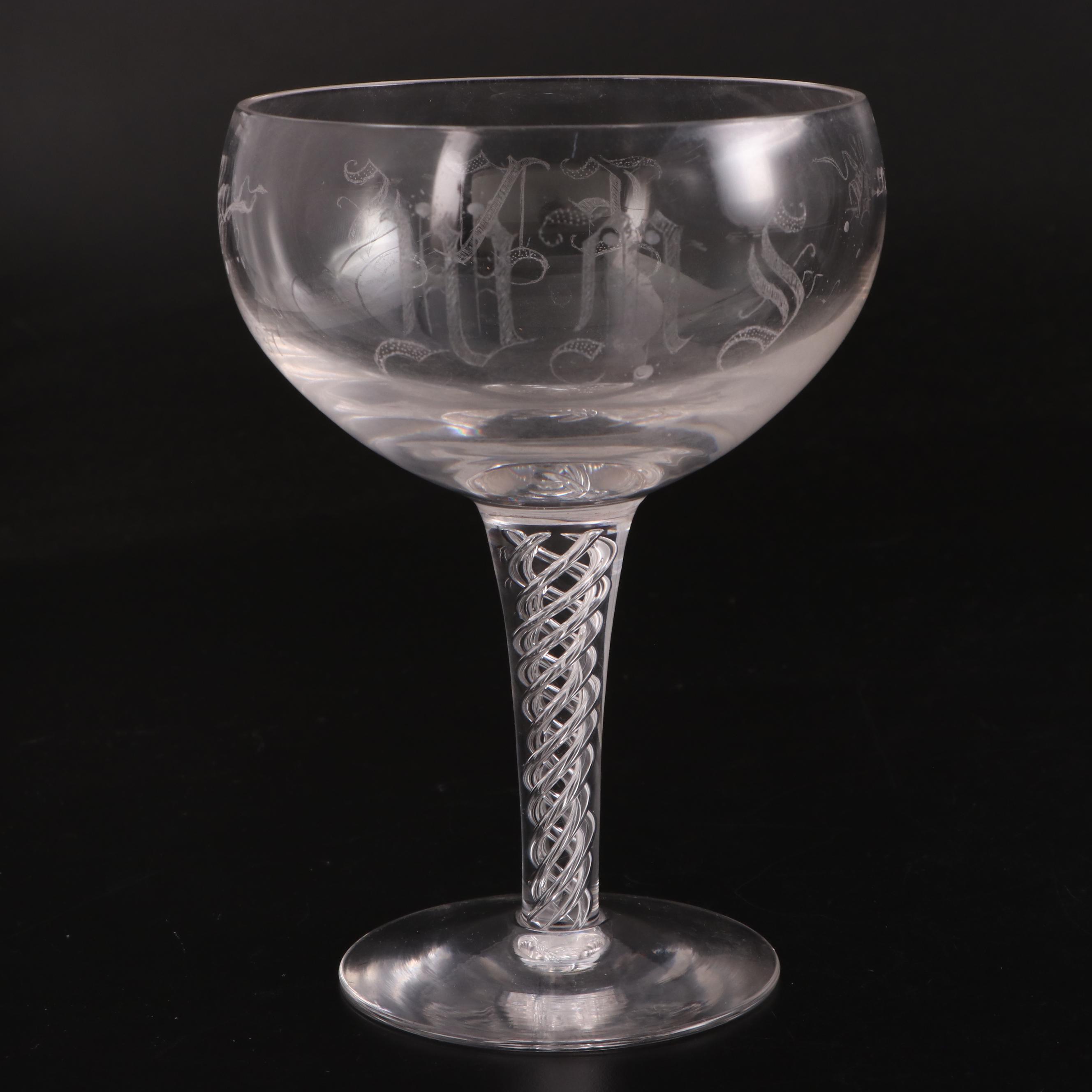 Royal Doulton and Other Etched and Engraved Stemware Glasses with Pitcher