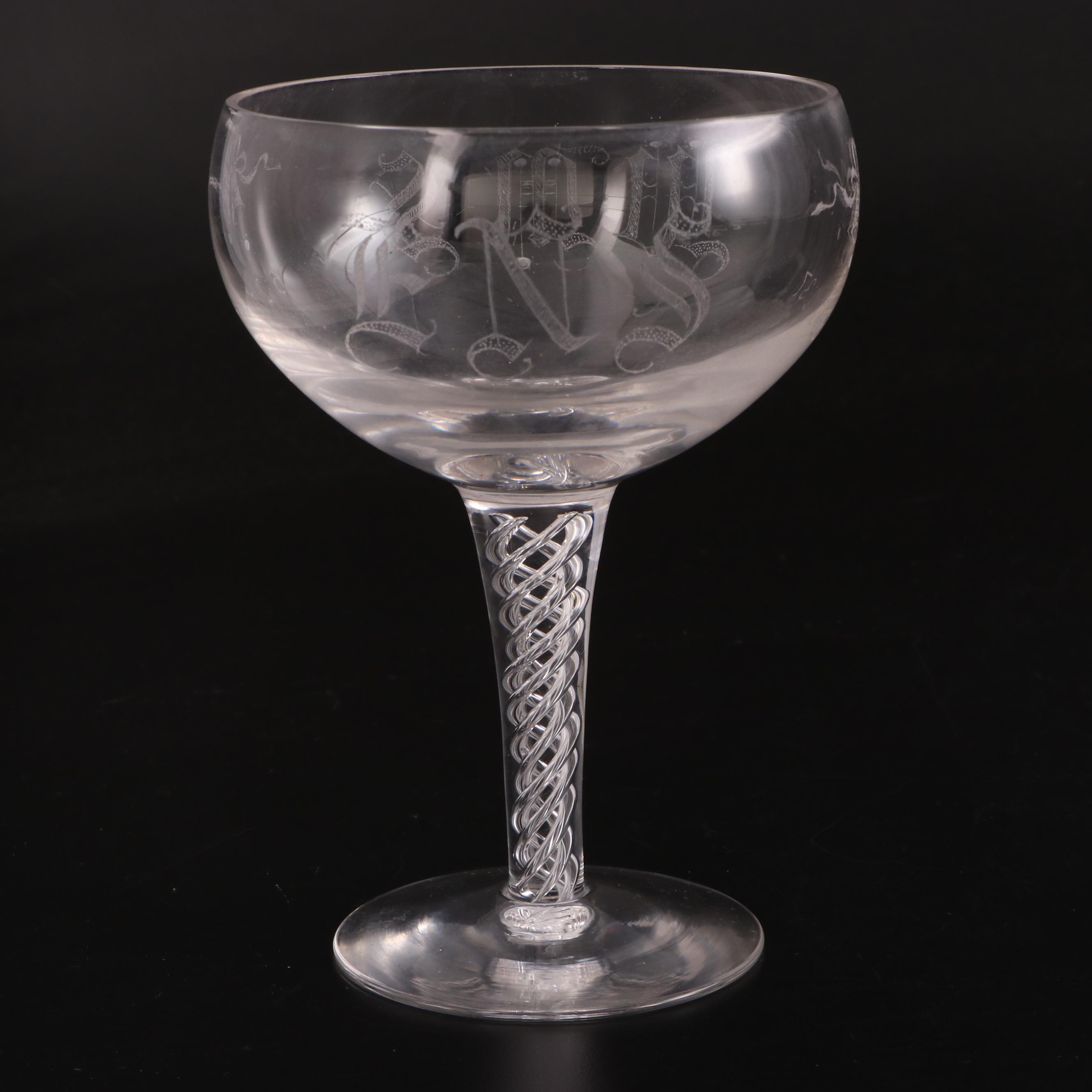 Royal Doulton and Other Etched and Engraved Stemware Glasses with Pitcher