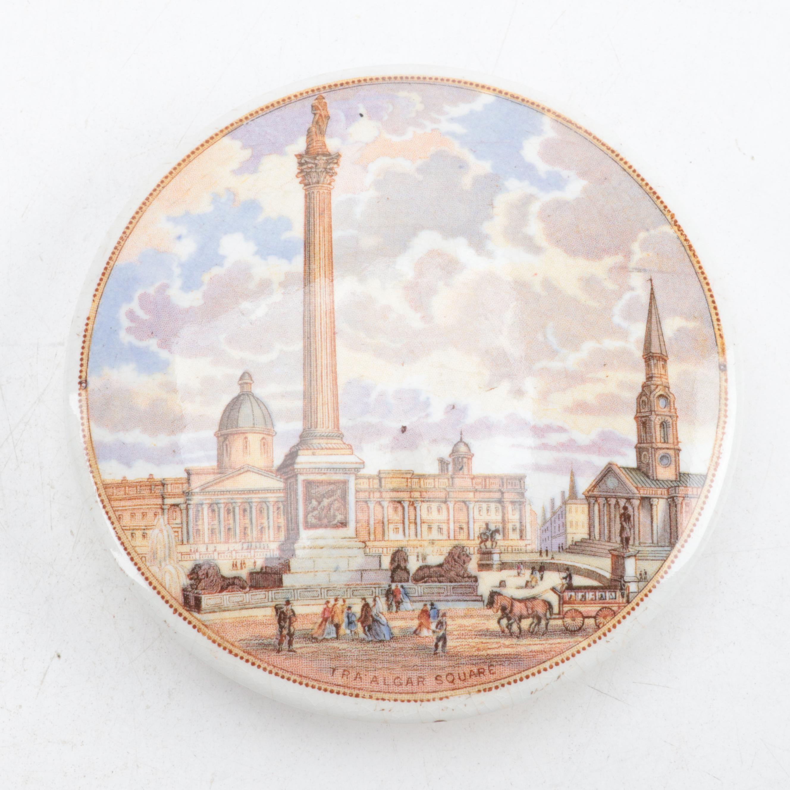 Prattware Pot Lids Depicting English Scenes, 19th Century