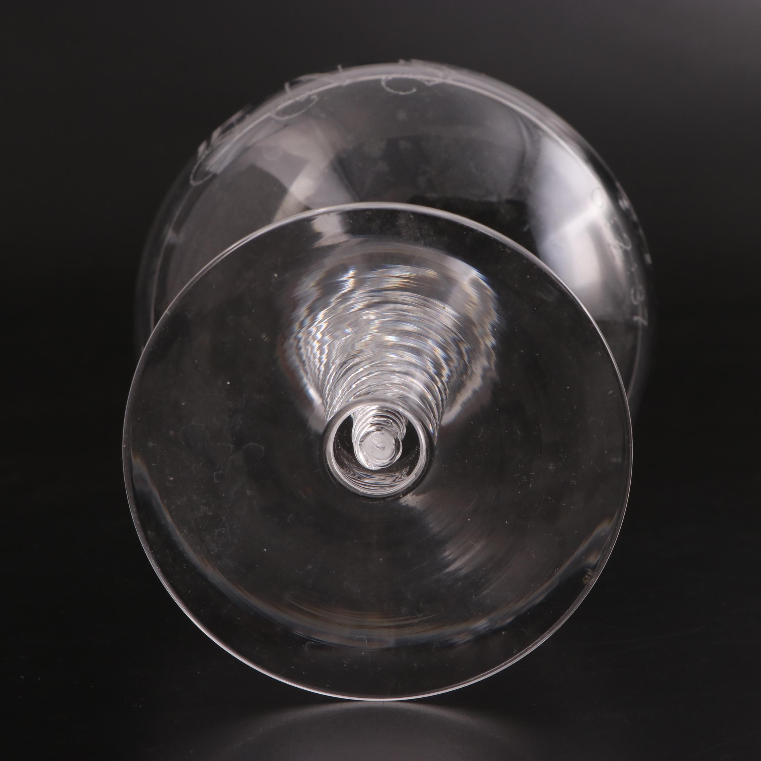 Royal Doulton and Other Etched and Engraved Stemware Glasses with Pitcher