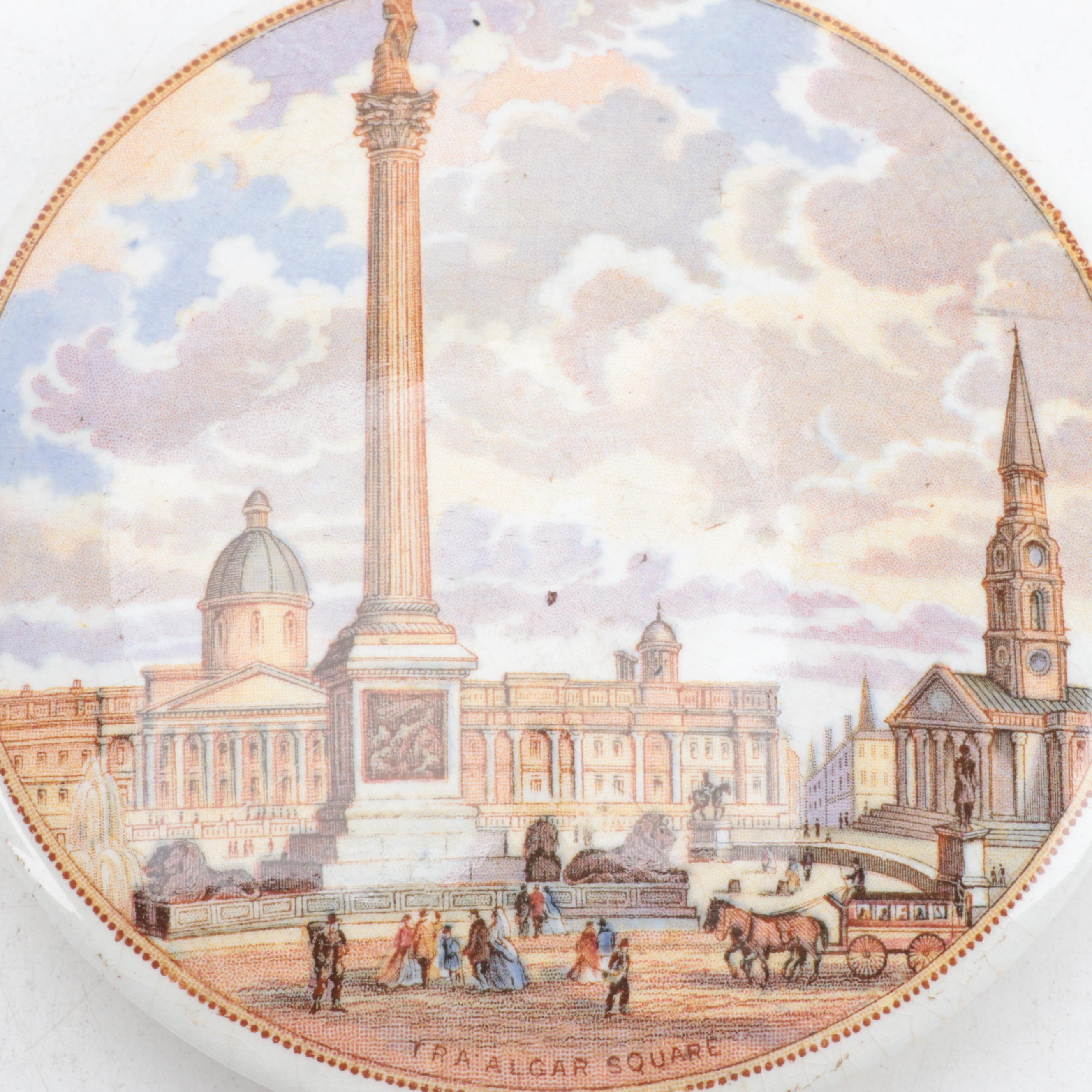 Prattware Pot Lids Depicting English Scenes, 19th Century