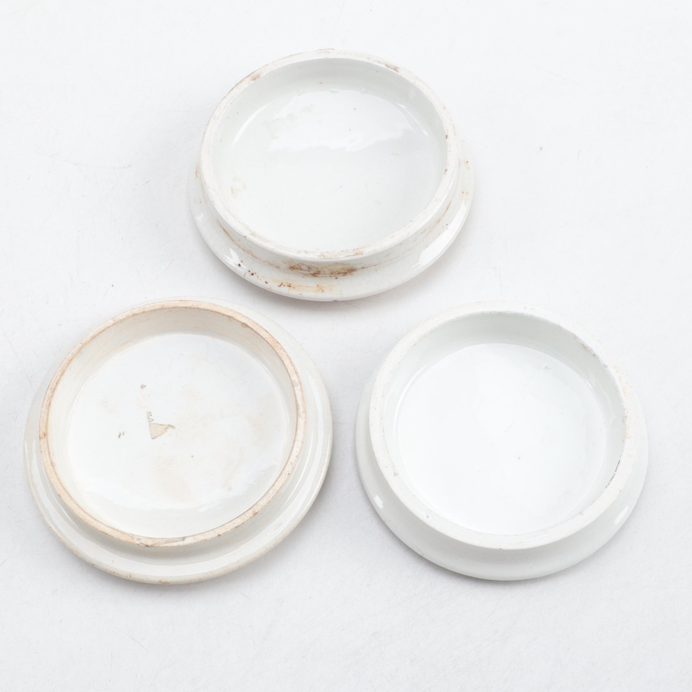 Prattware Pot Lids Depicting English Scenes, 19th Century