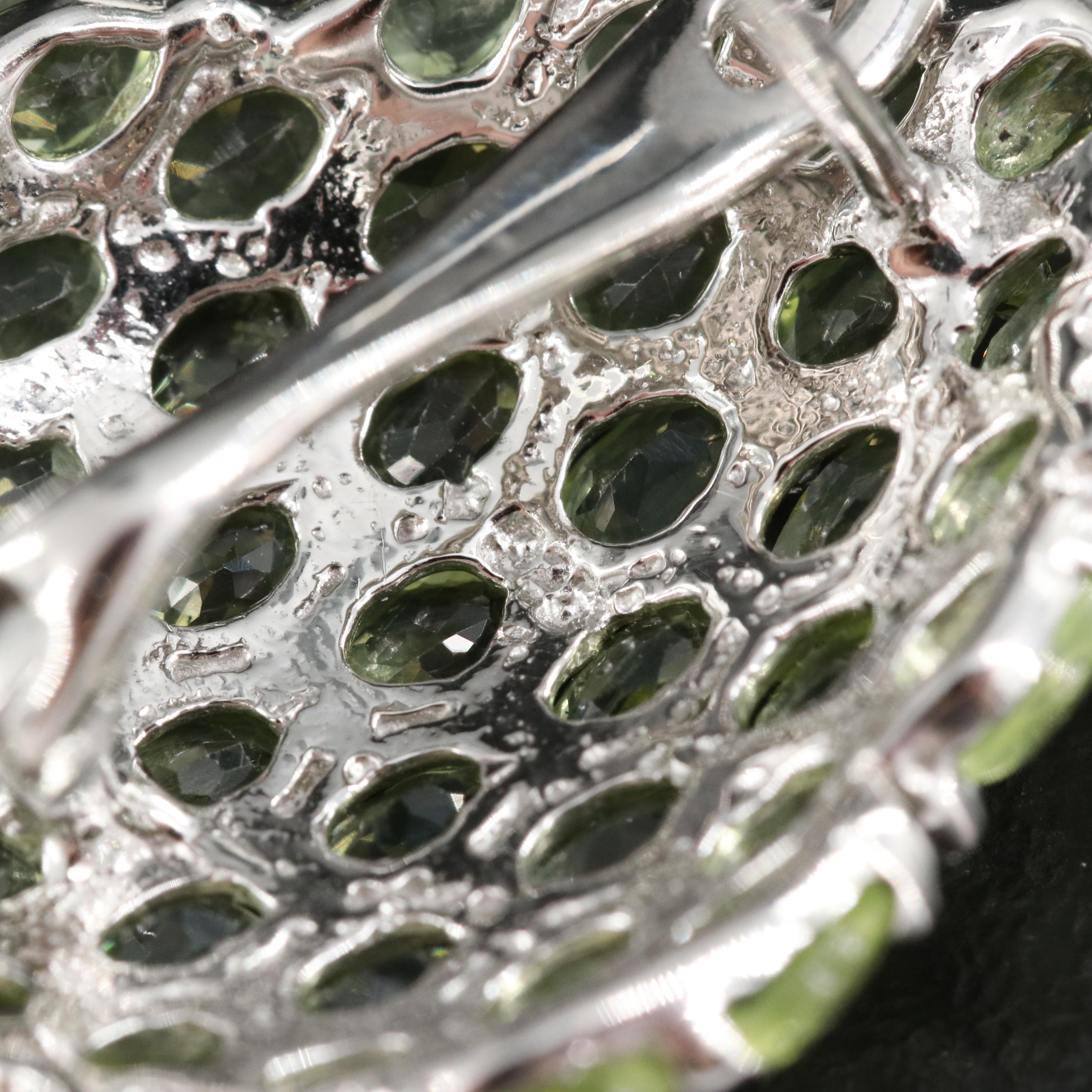 Sterling Peridot Cluster Earrings