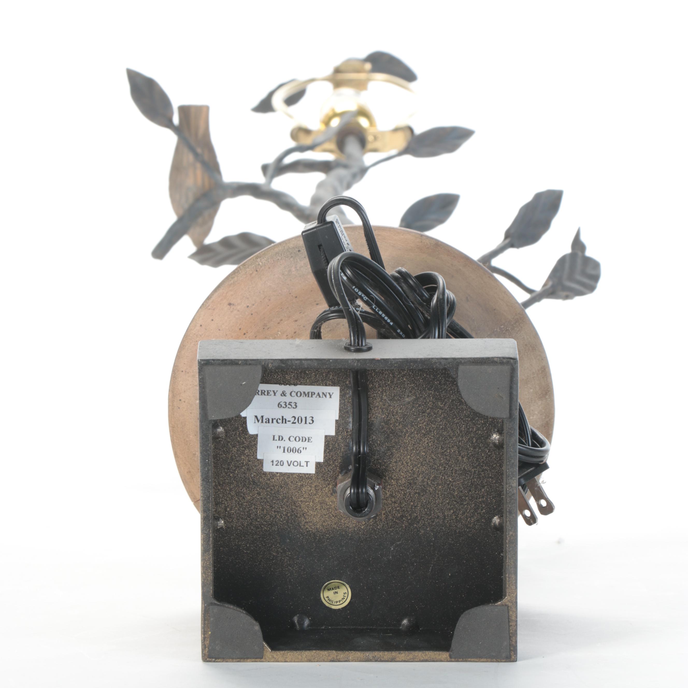 Currey & Company Metal Tree With Birds Table Lamp, Contemporary