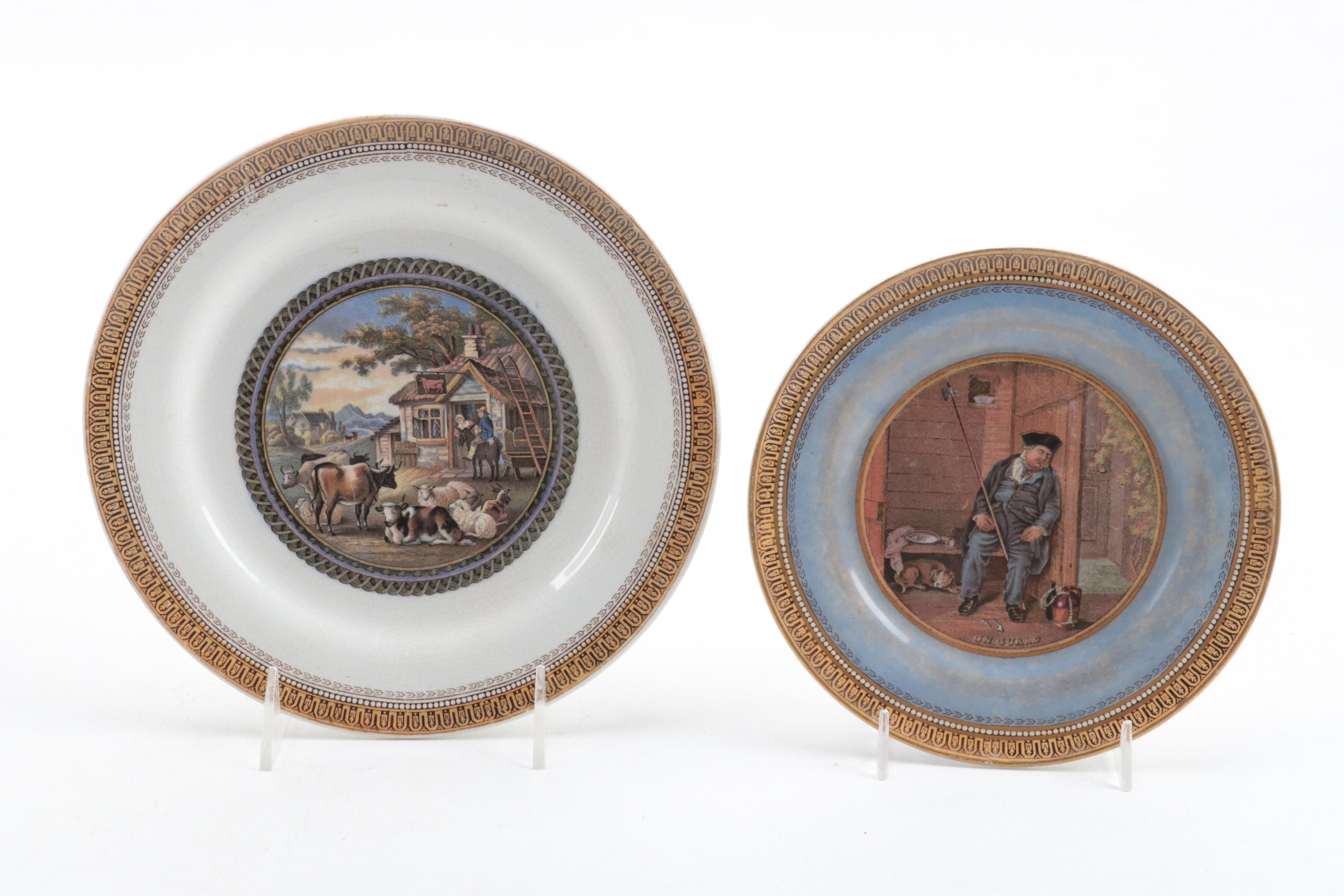 Prattware Earthenware Plates and Pots