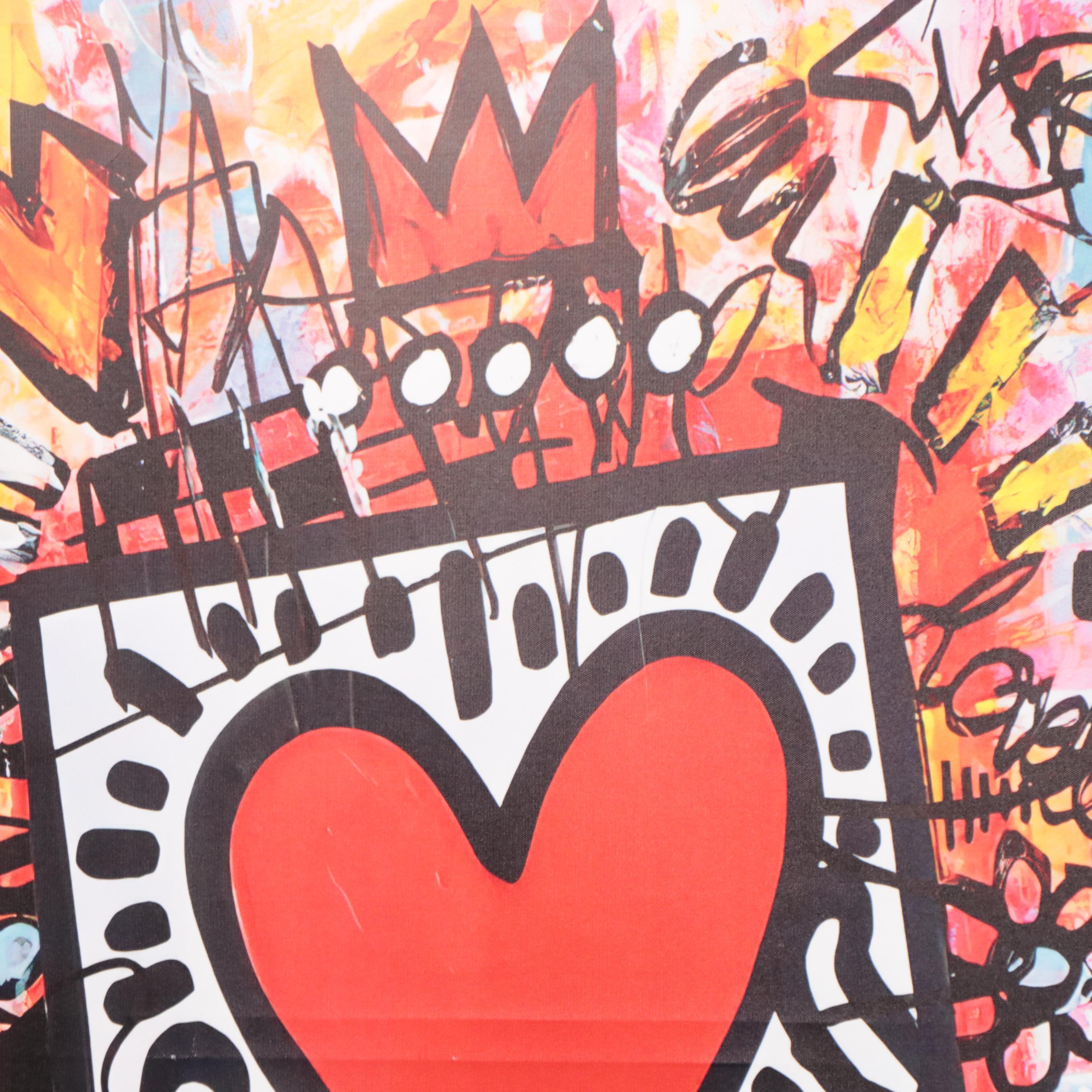 Graffiti Style Pop Art Giclée Featuring Image After Keith Haring