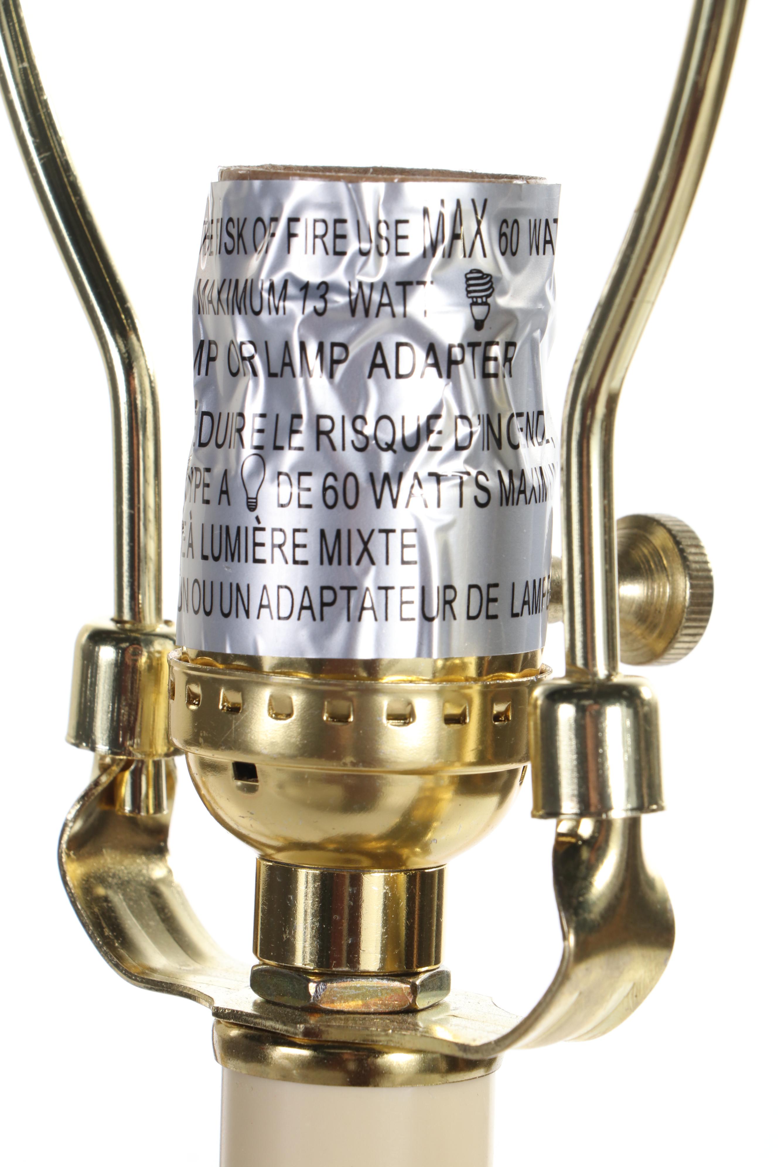 Pair of Ralph Lauren Home Brushed Brass Candlestick Lamps, Contemporary