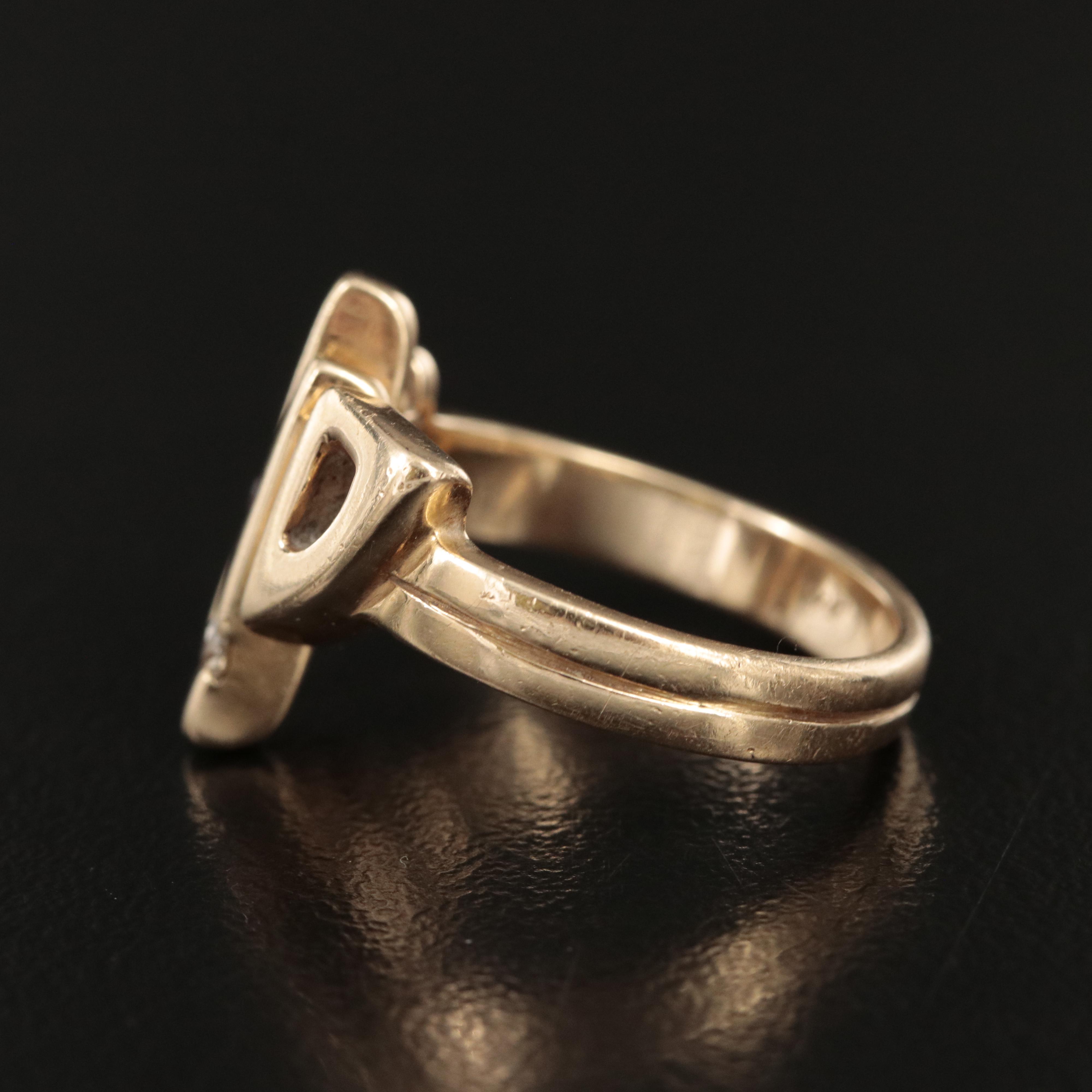 14K Diamond, Amethyst and Ruby Ring