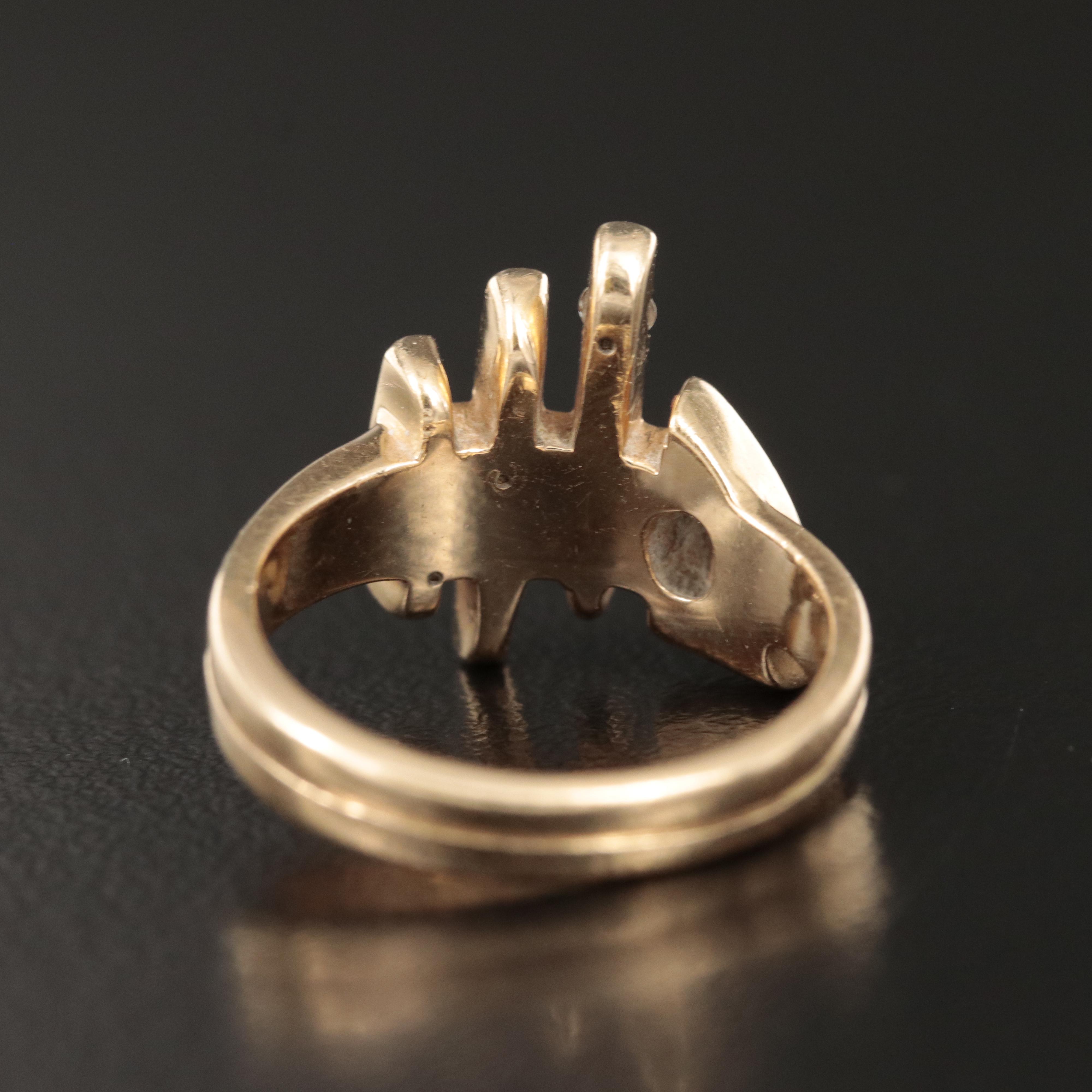 14K Diamond, Amethyst and Ruby Ring