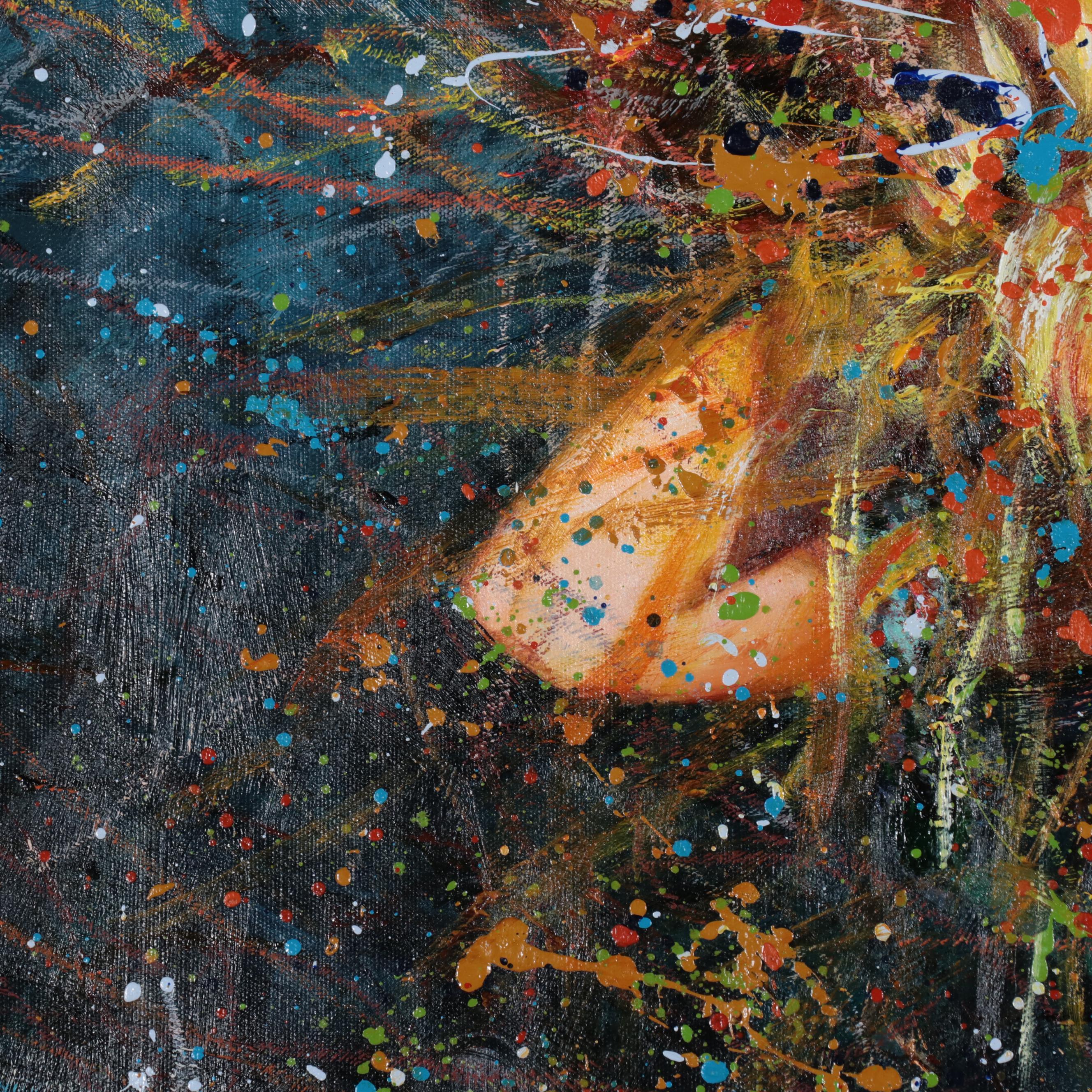 Sasha Expressionist Style Oil Painting of Figure