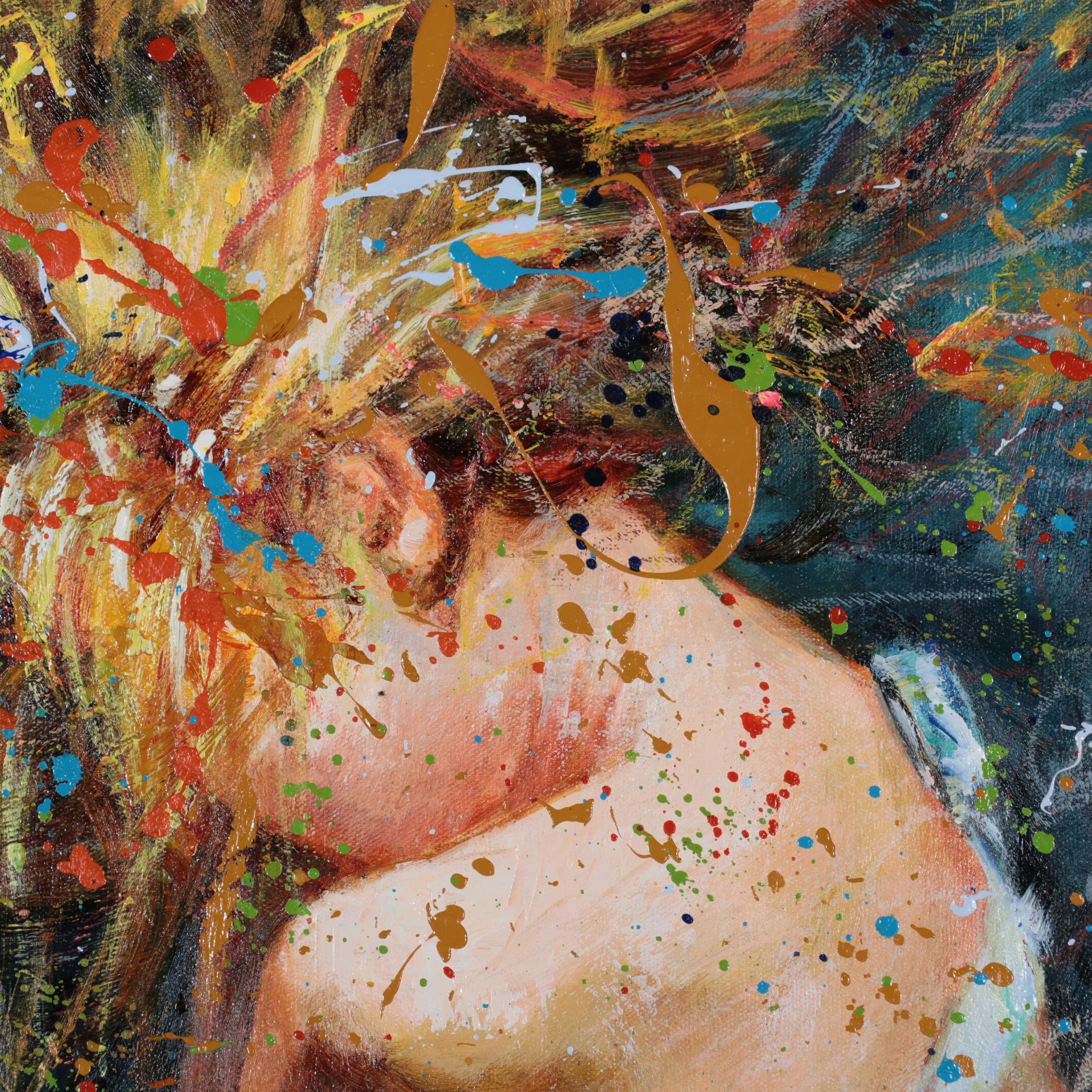 Sasha Expressionist Style Oil Painting of Figure