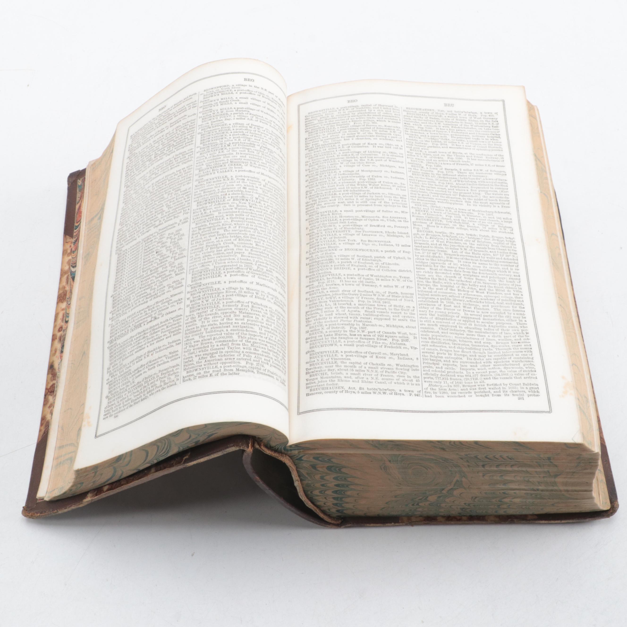 Revised Edition "Lippincott's Pronouncing Gazetteer of the World," 1866