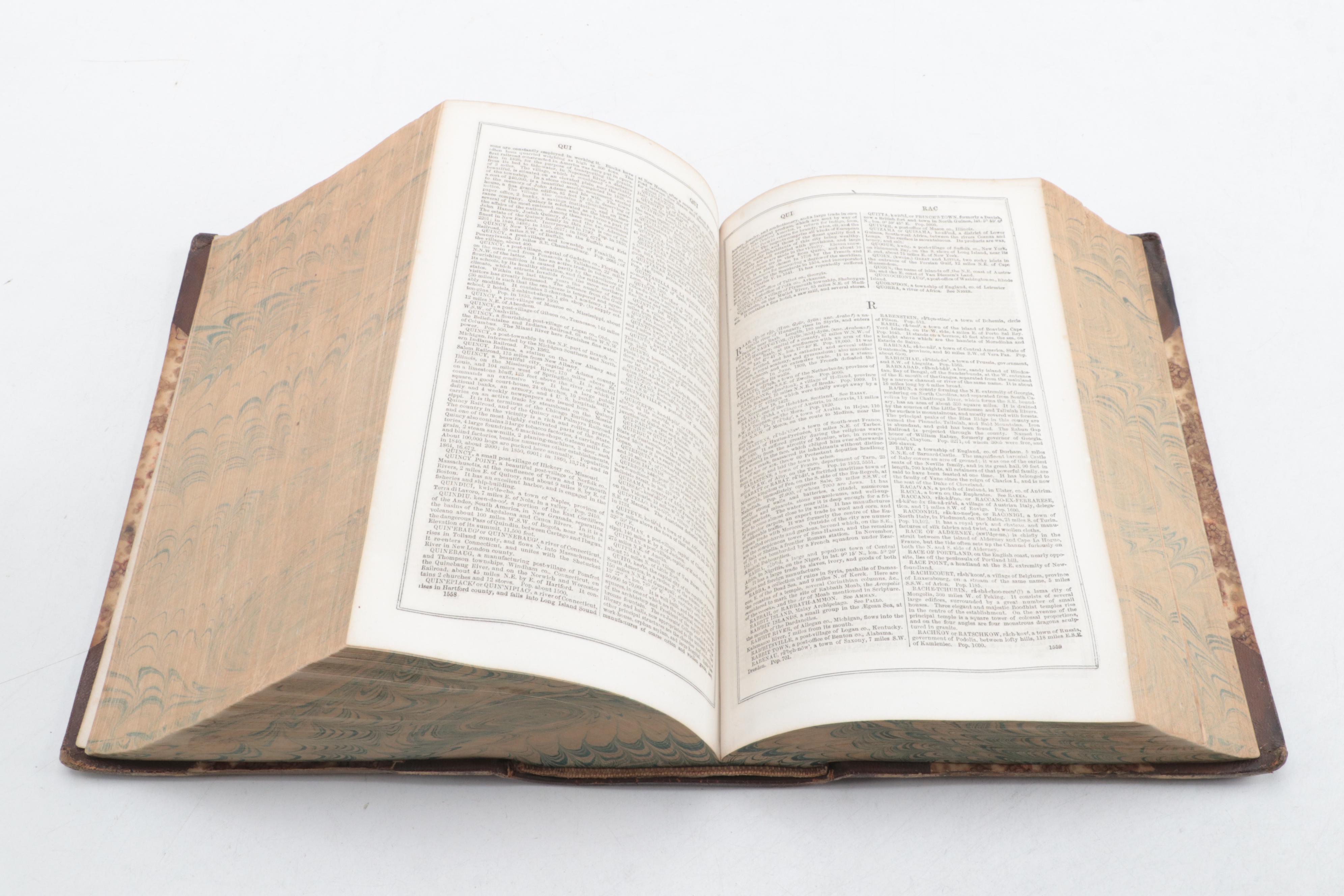 Revised Edition "Lippincott's Pronouncing Gazetteer of the World," 1866